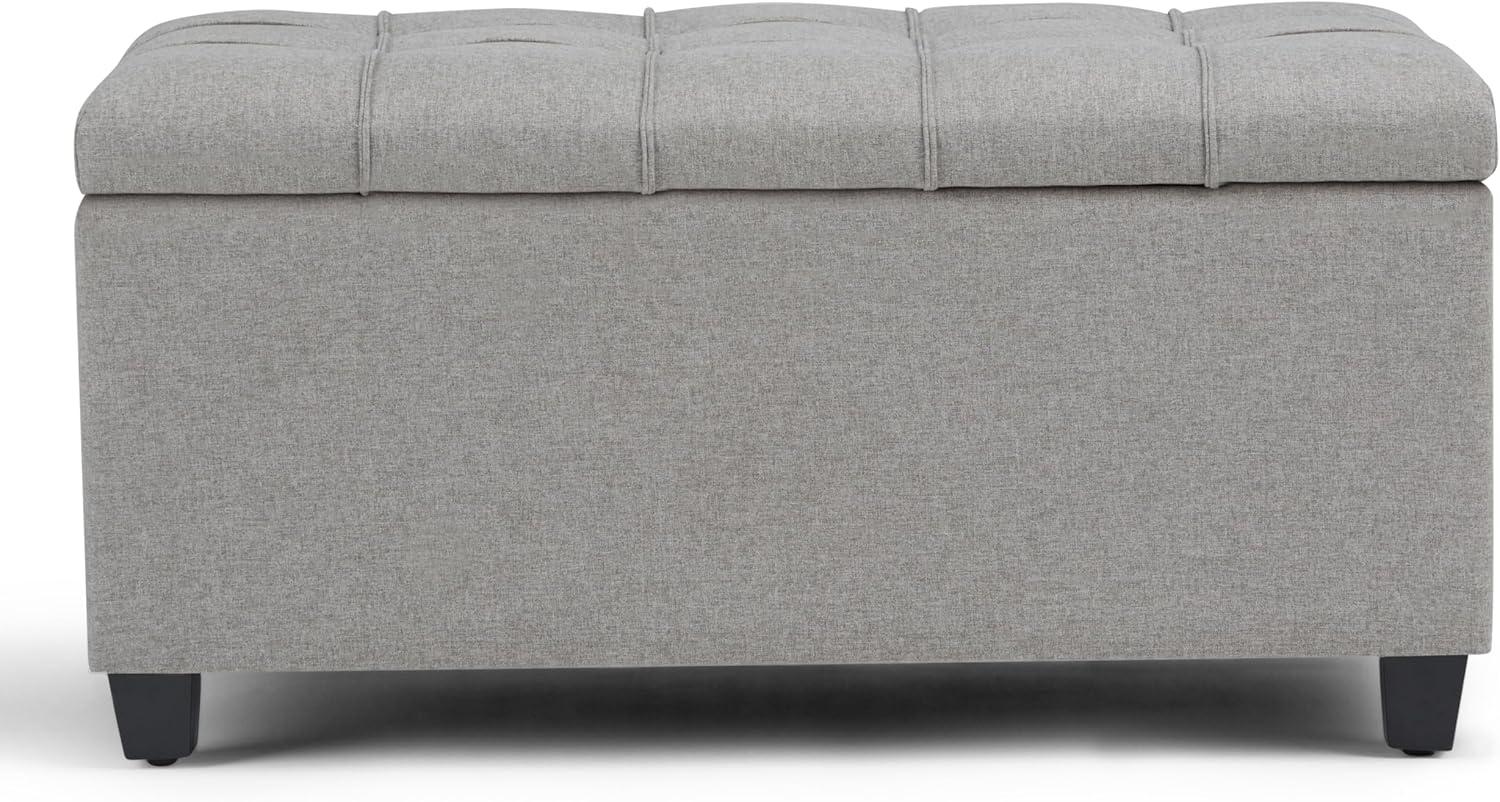 Simpli Home Sienna 33"W Upholstered Storage Ottoman Bench with Lift-Up Tufted Top