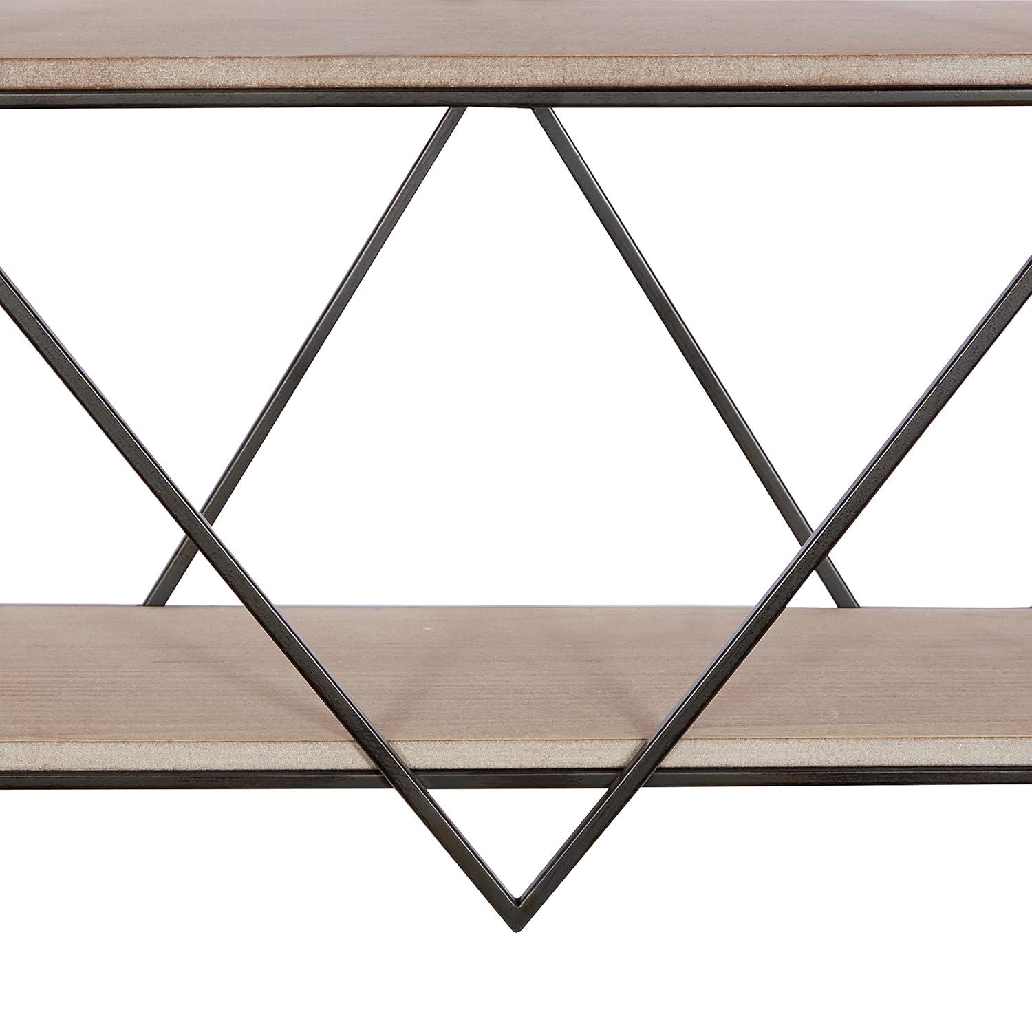 DecMode Brown Wood Contemporary Wall Shelf
