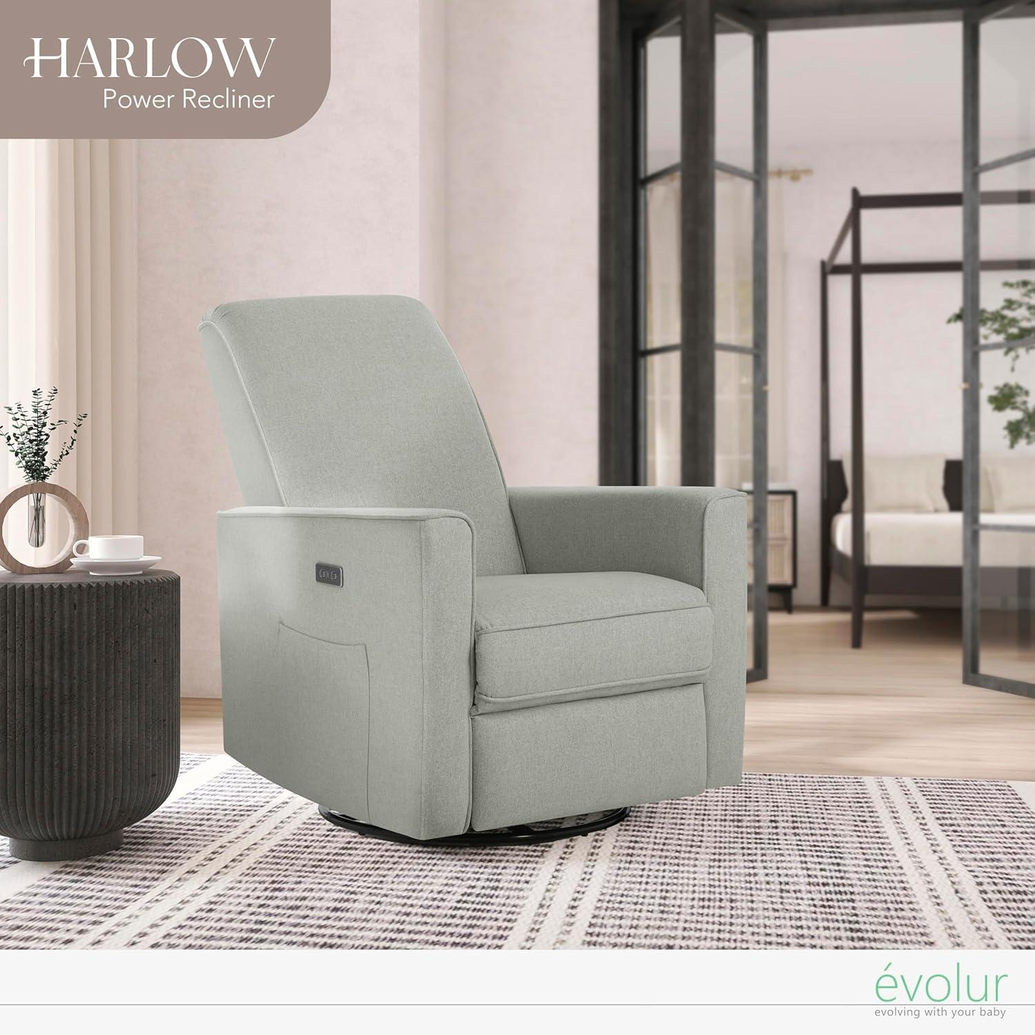 Evolur Greenguard Gold Certified Upholstered Swivel Reclining Glider