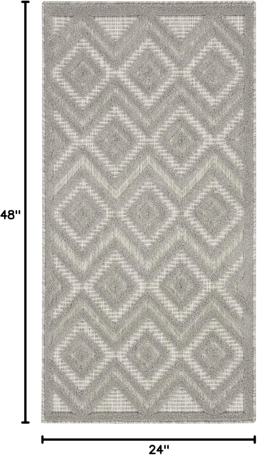 Nourison Versatile Solid Diamond Indoor Outdoor Flatweave Area Rug