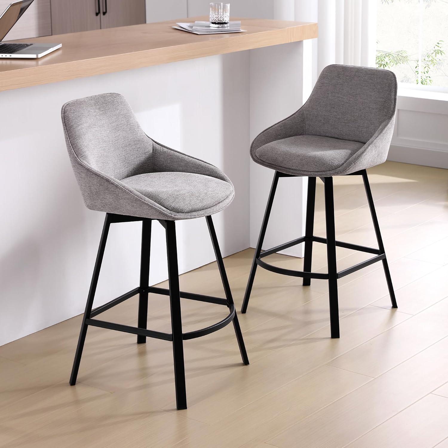 Corrigan Studio® Absalom Swivel 25.6'' Counter Stool (Set of 2)