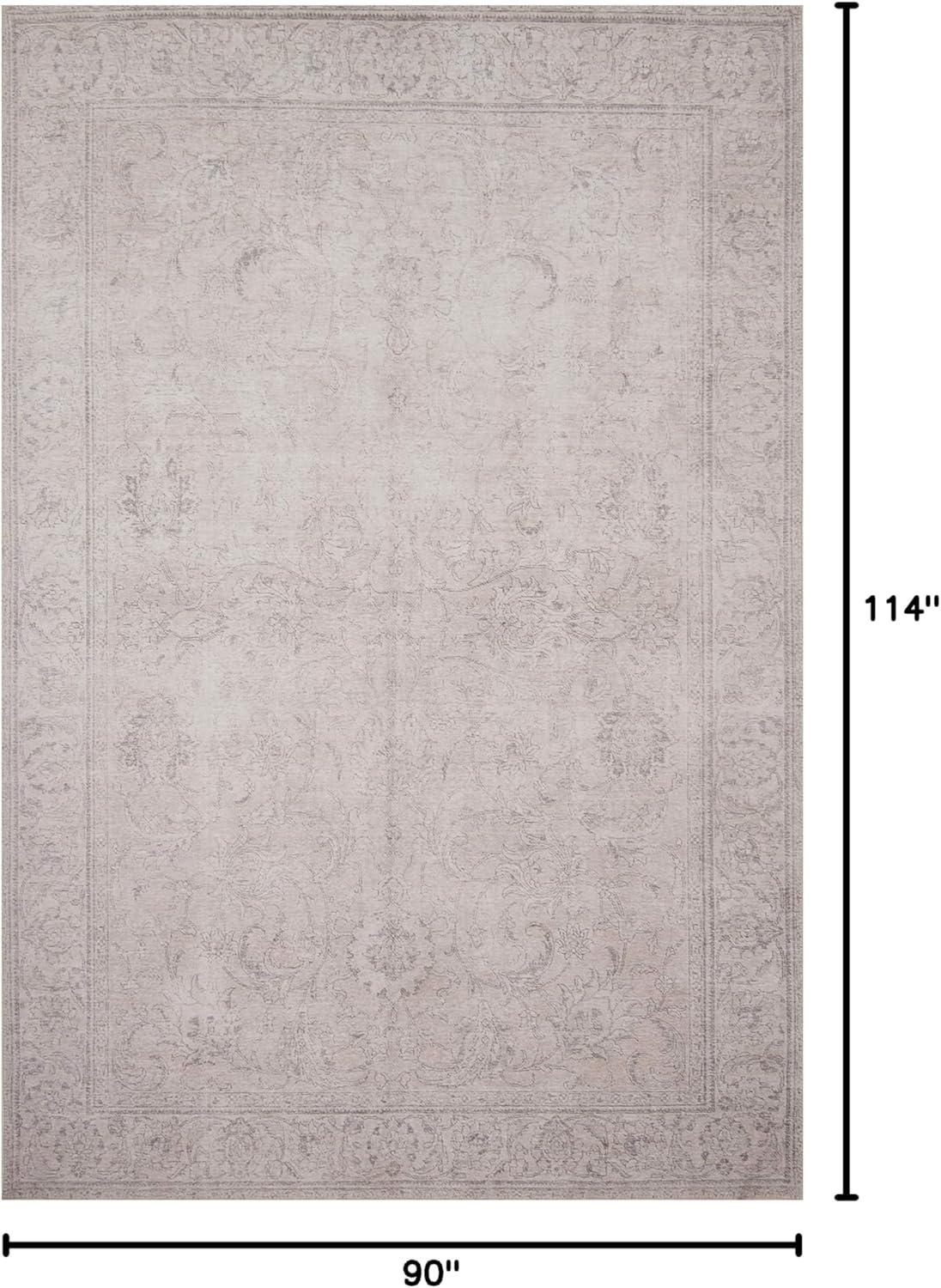 Gray Hand-Knotted Synthetic Floral Motif Area Rug