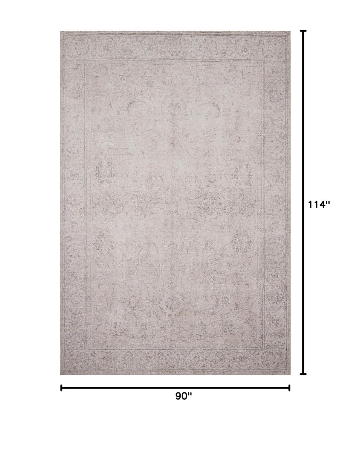 Gray Hand-Knotted Synthetic Floral Motif Area Rug