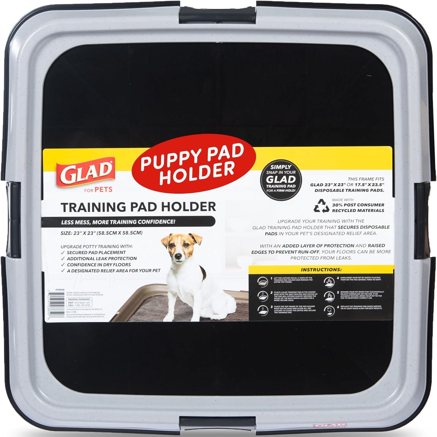 GLAD For Pets Dog Training Pad Potty Training Pad Holder with Leak Protection 23"x23"