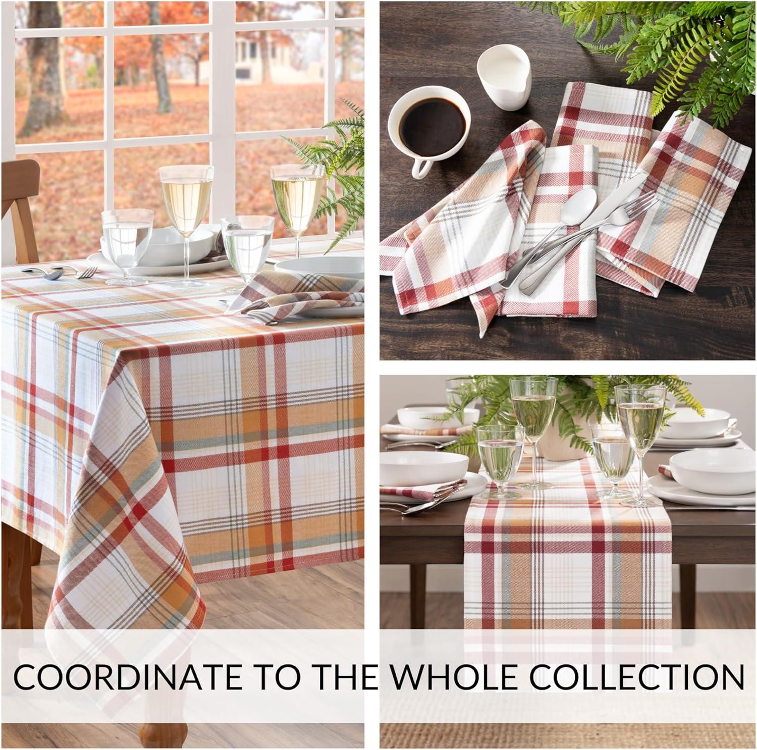 Elrene Seneca Plaid Harvest Cotton Tablecloth - Elrene Home Fashions