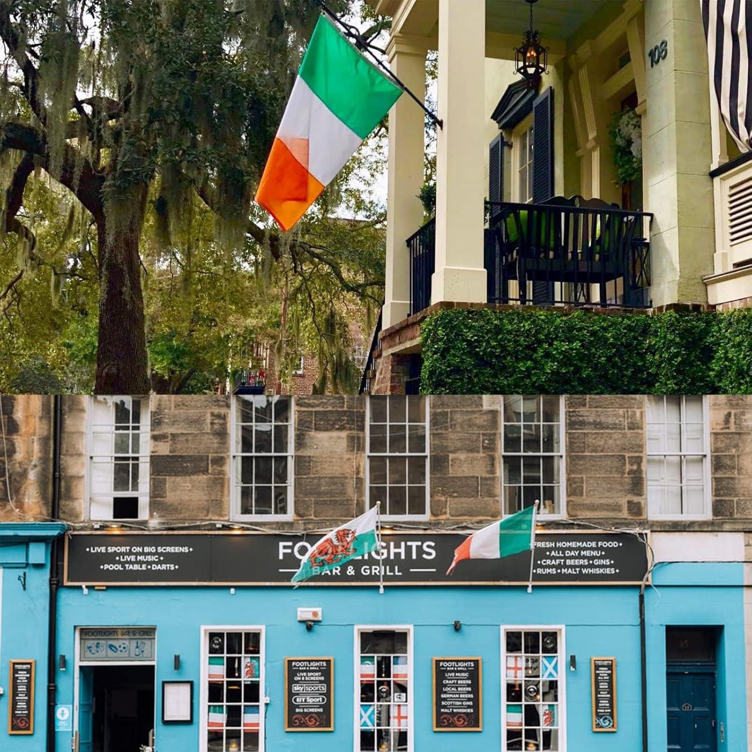 AMZFLAG Irish Flag 3x5 feet Outdoor, Heavy Duty Ireland Flags for St Patrick Day Outside with 2 Brass Grommets, Double Sided Irish Flags for House Decoration