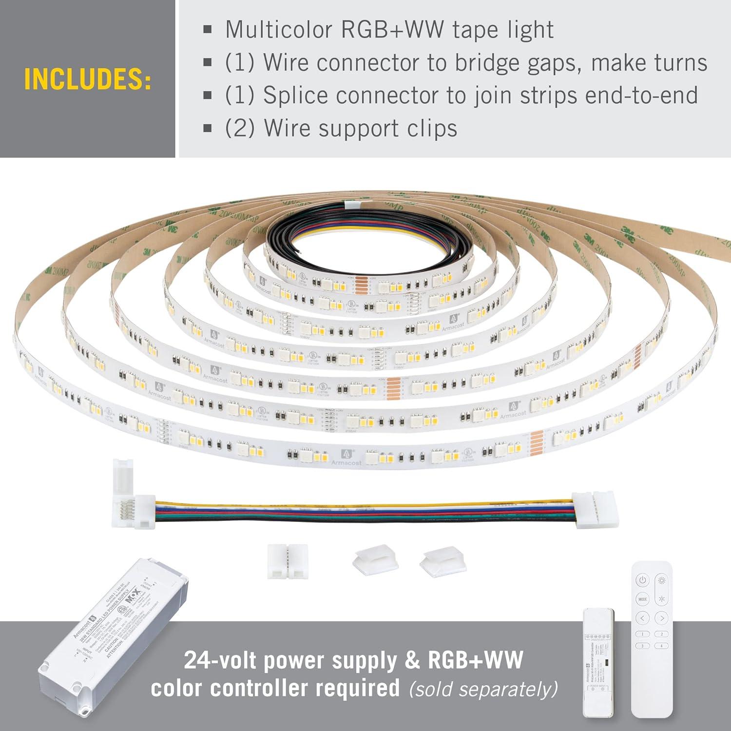 RibbonFlex Pro, 24V, RGB+WW, 36+36+36LEDs/M, IP20, 2.5M Undercabinet Strip Light