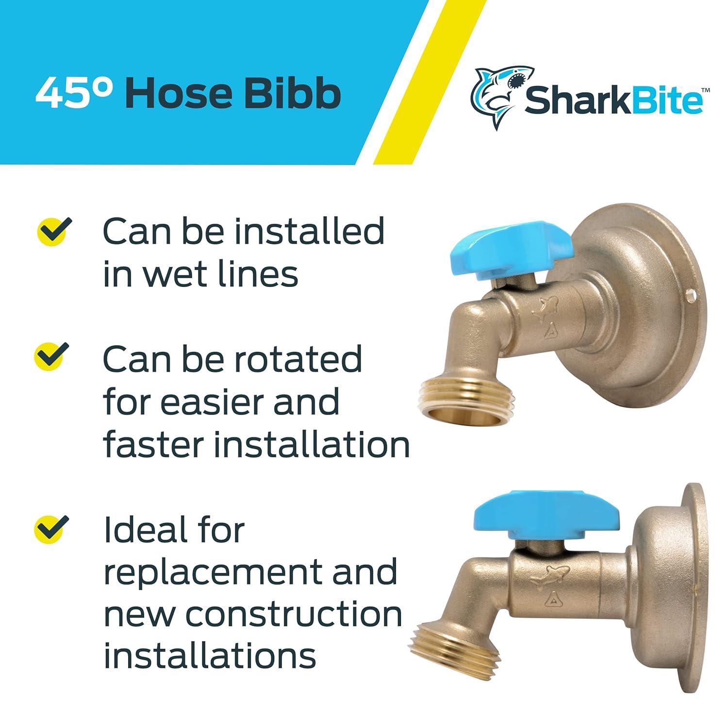 SharkBite No Kink 1/2 in. MHT X 3/4 in. MHT Anti-Siphon Brass Hose Bibb