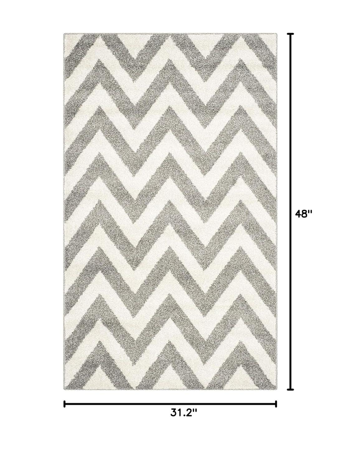 Amherst AMT419 Power Loomed Indoor Accent Rug - Dark Grey/Beige - 2'6"x4' - Safavieh