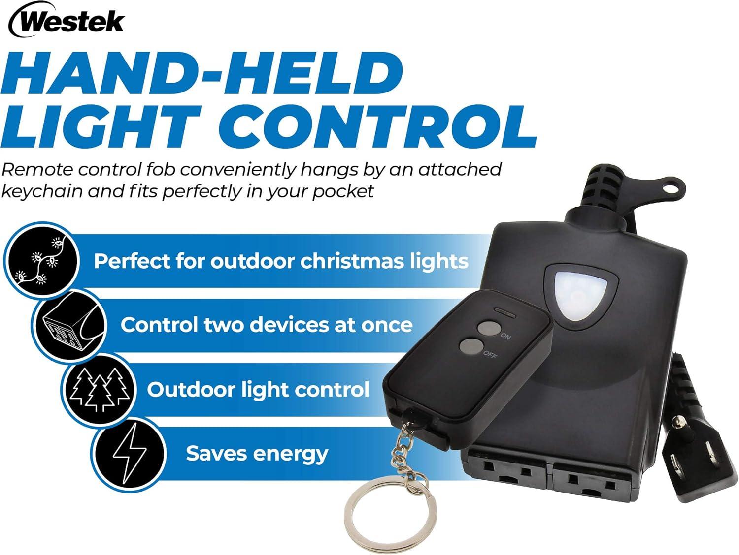 AmerTac RFK306LC Outdoor Wireless Remote & Plug-In Receiver Kit, Black