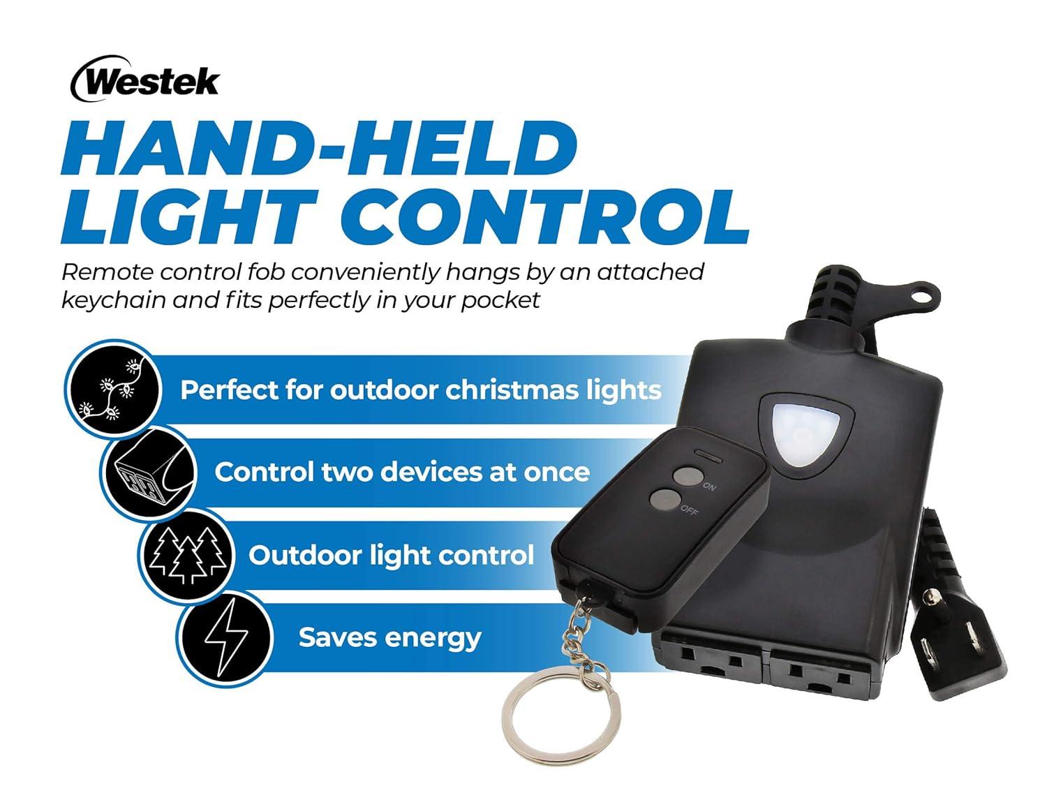 AmerTac RFK306LC Outdoor Wireless Remote & Plug-In Receiver Kit, Black