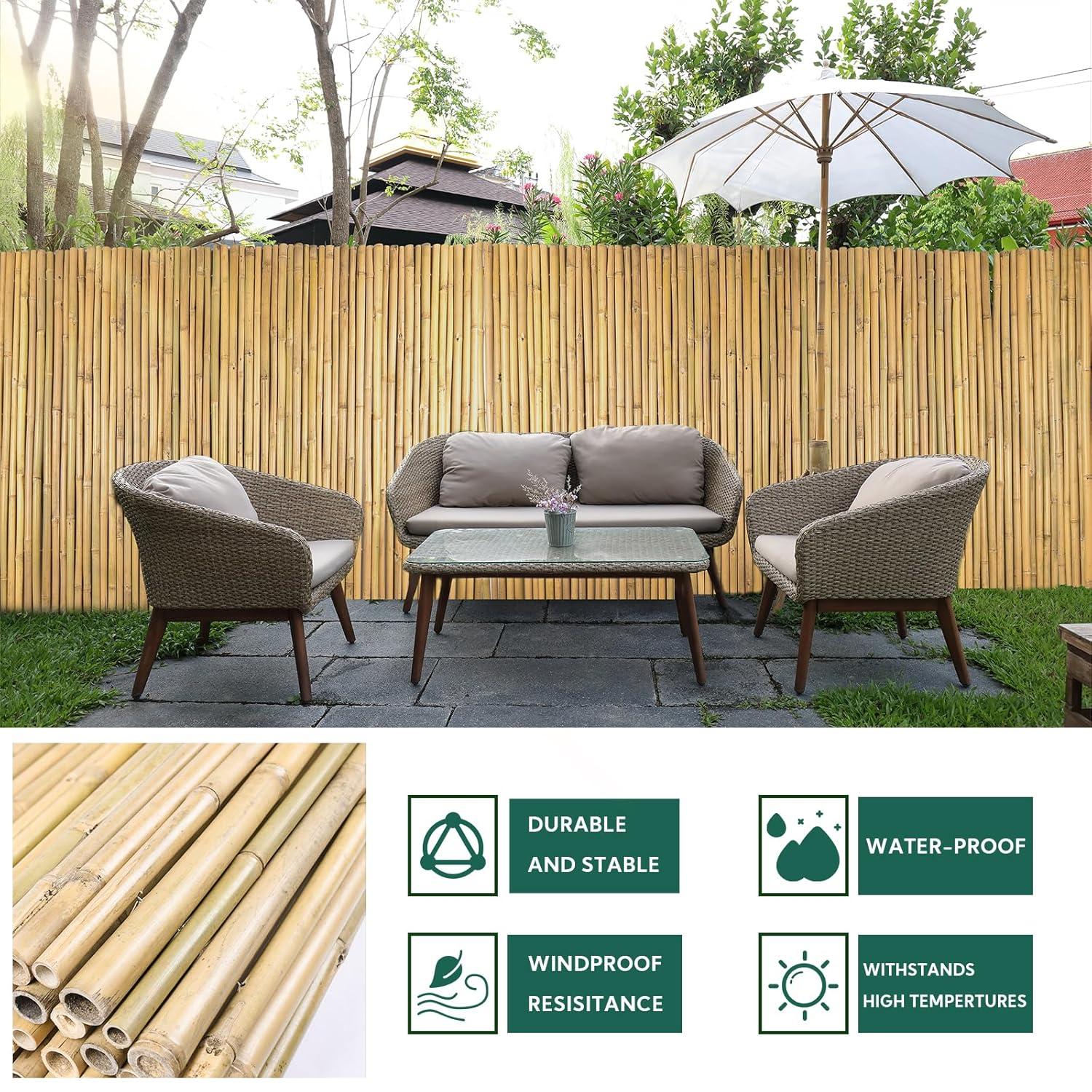Backyard X-Scapes Natural Bamboo Fencing Decorative Privacy Screen No Dig Fence Panel