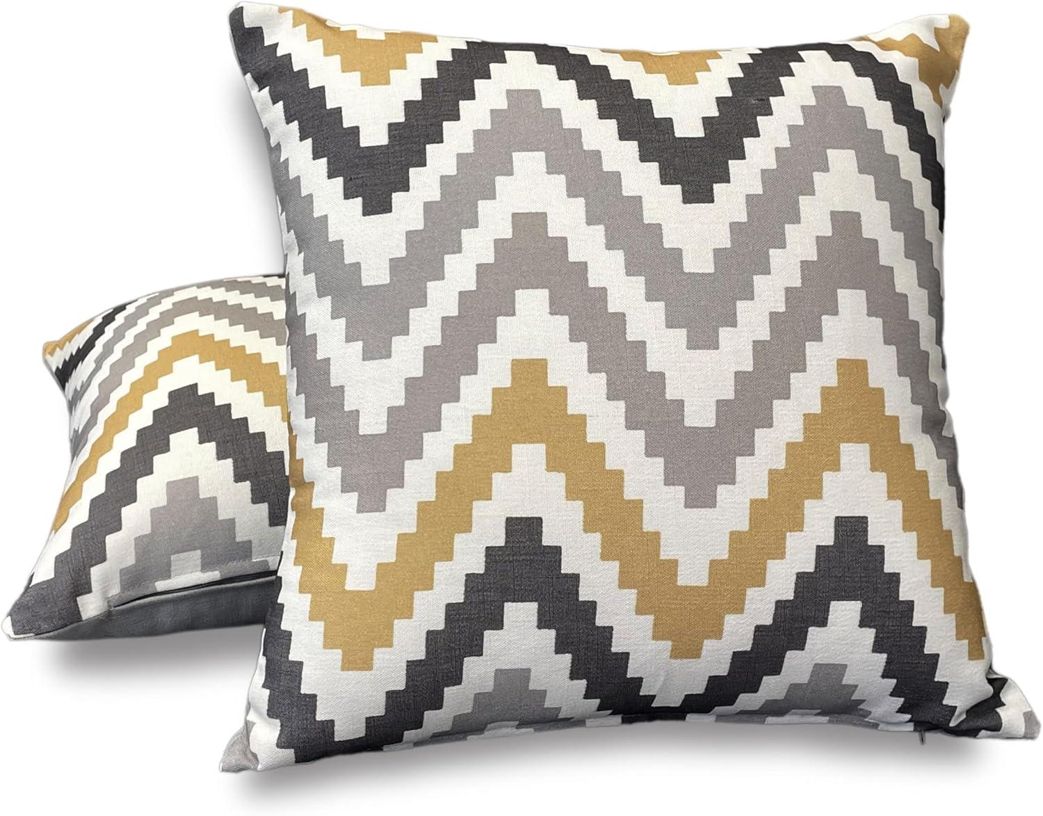 Aiking Set of 2 Printed 18 x 18 inch Decorative Throw Pillow Covers, Chevron