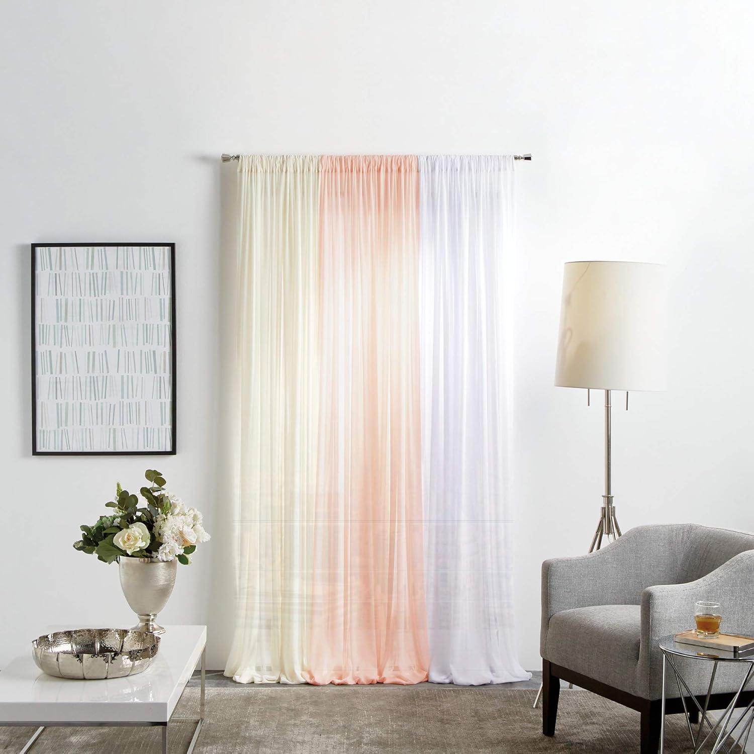 Glacier Solid Sheer Rod Pocket Curtain Panels