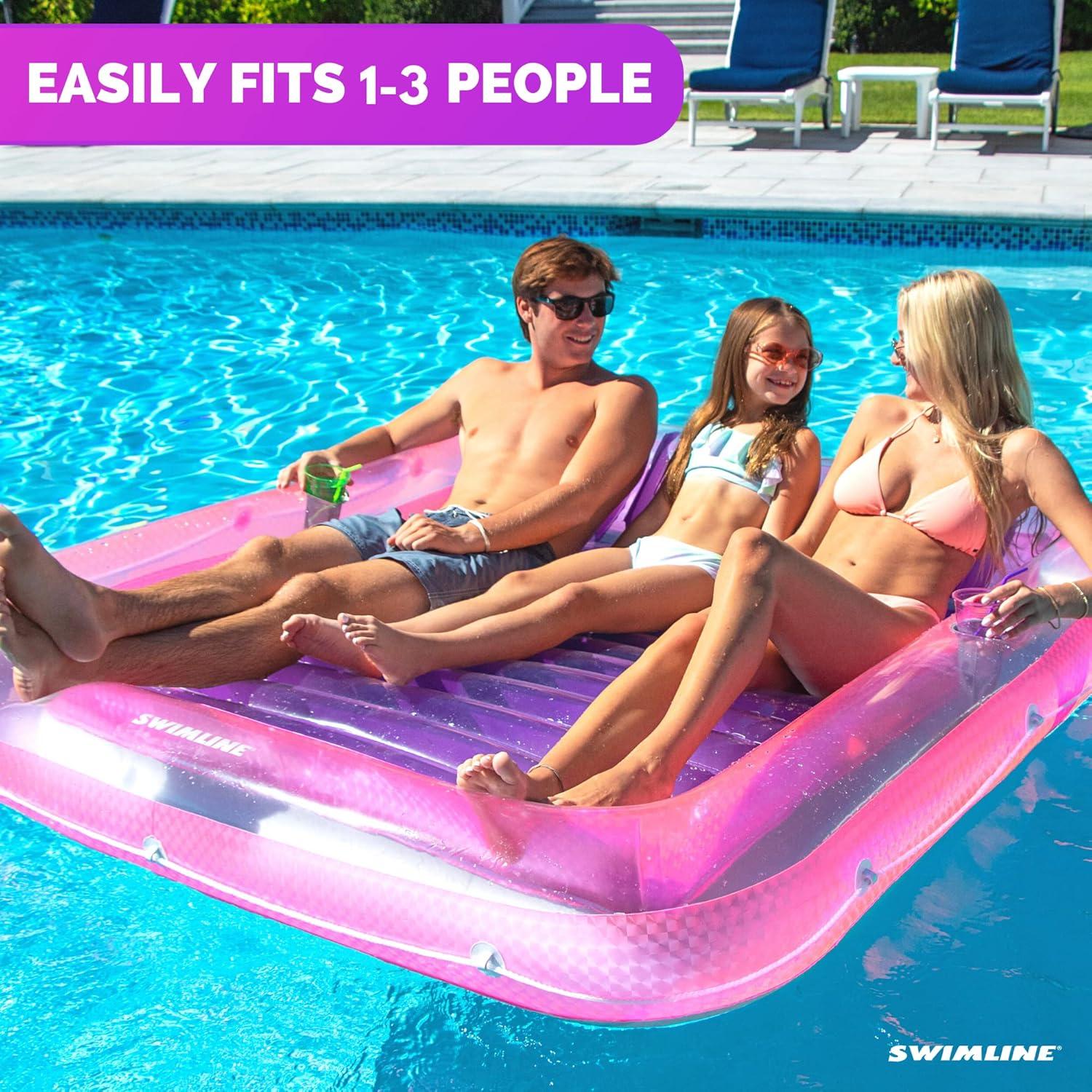 Swimline Luxe Edition Inflatable Suntan Tub Floating Pool Lounger