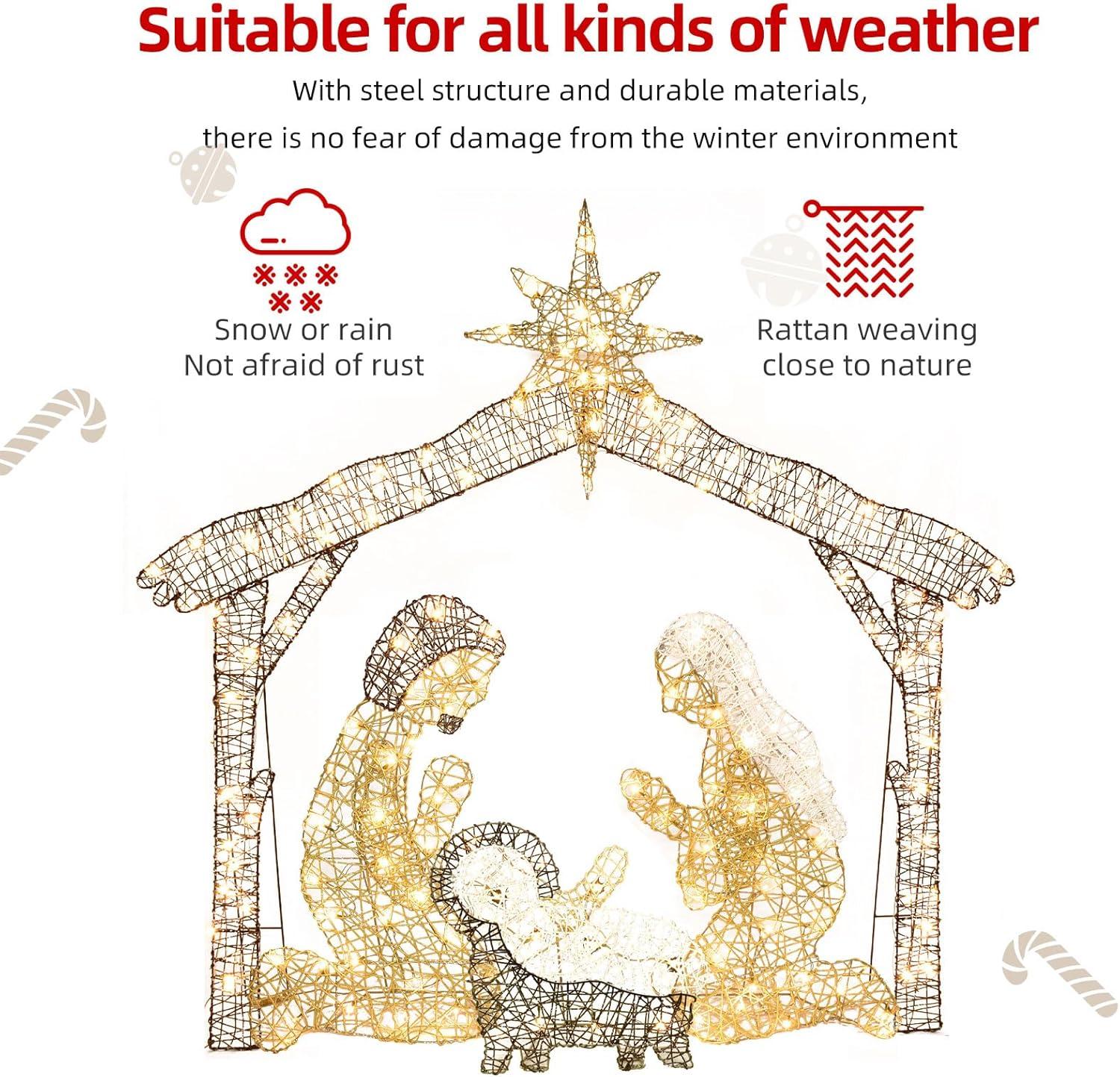 The Holiday Aisle® Christmas Nativity Scene Yard Decoration Light Display