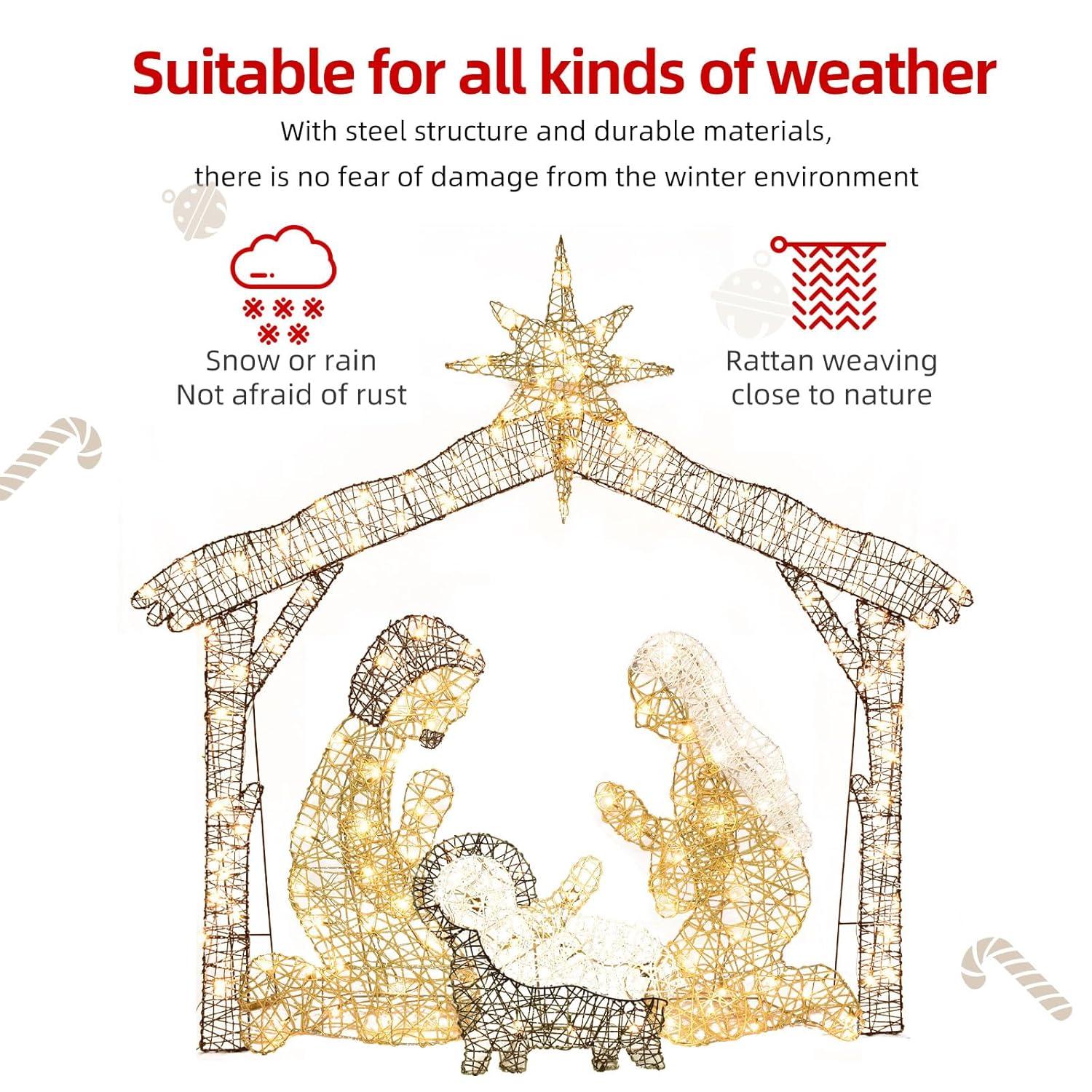 The Holiday Aisle® Christmas Nativity Scene Yard Decoration Light Display