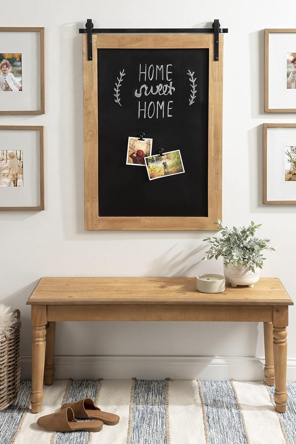 Rustic Brown and Black Magnetic Wood Framed Chalkboard