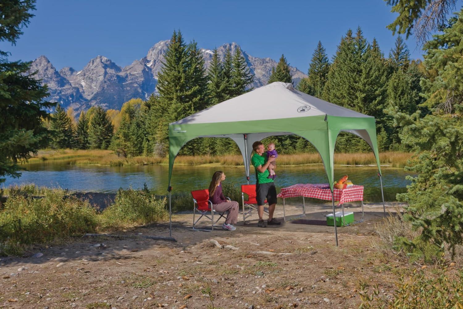 Green and White UVGuard Instant Setup Canopy Tent