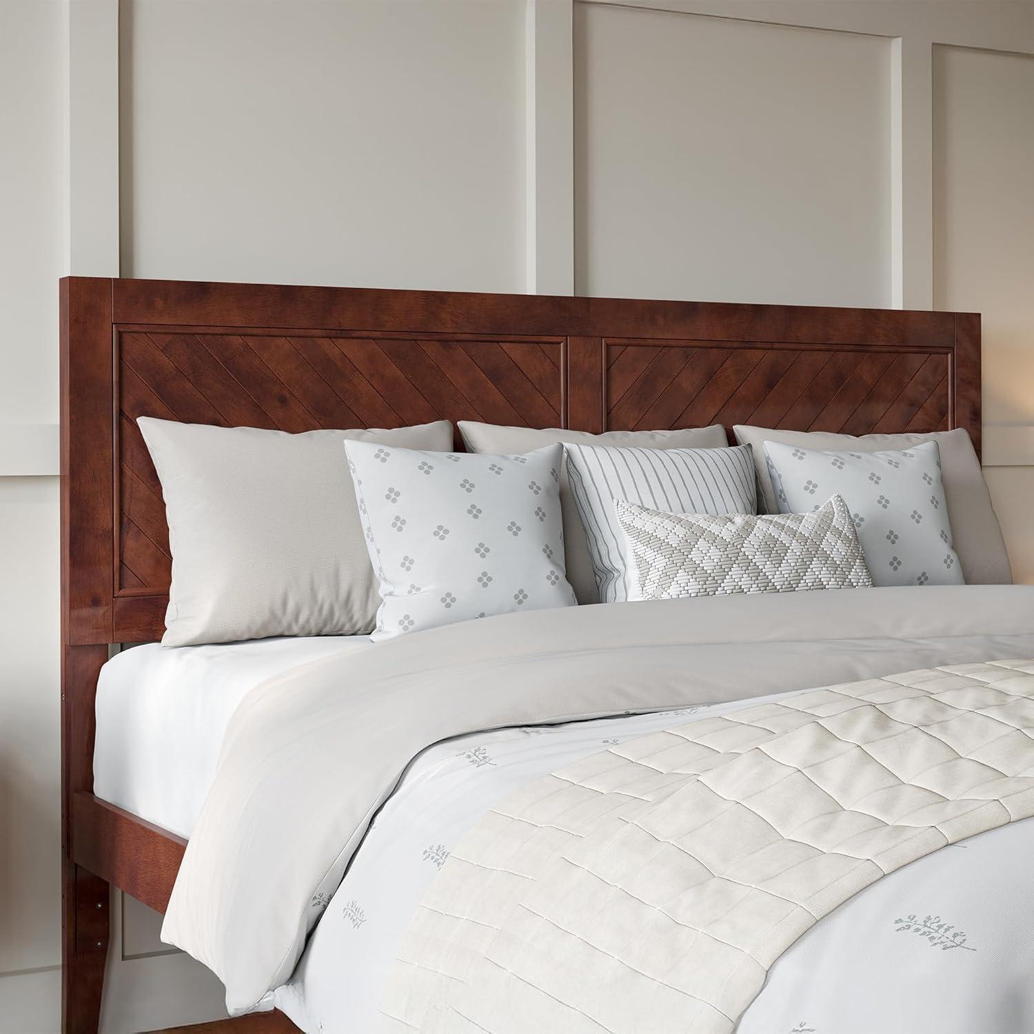 AFI Canyon Walnut Solid Wood Platform Bed with Matching Footboard, King