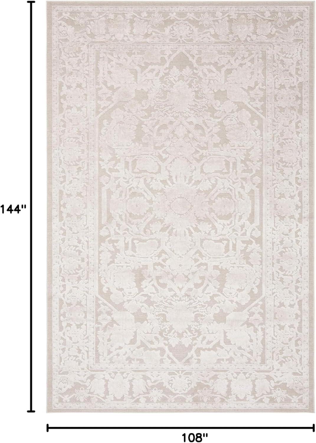 SAFAVIEH Reflection Christy Floral Bordered Area Rug, Cream/Ivory, 9' x 12'