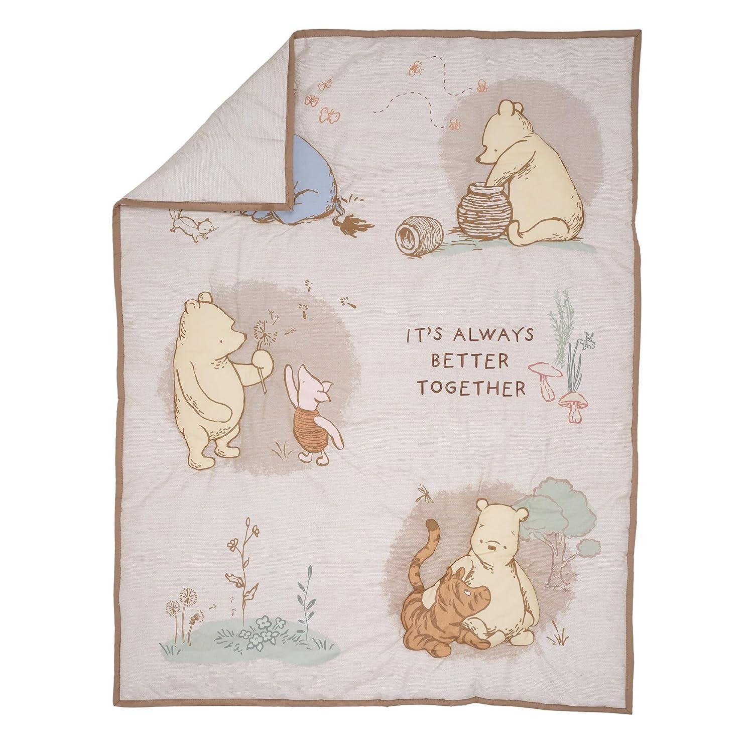 Lambs & Ivy Disney Baby Pooh Bear & Pals Cotton 3Piece Nursery Crib Bedding Set