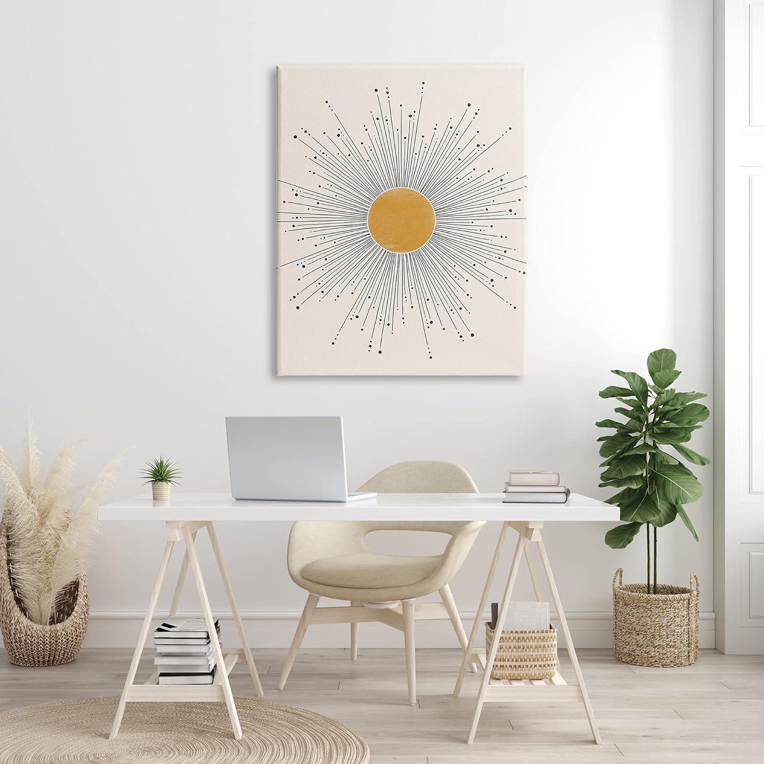 Stupell Industries " Art Deco Summer Sun Geometric Line Bursts " by JJ Design House LLC