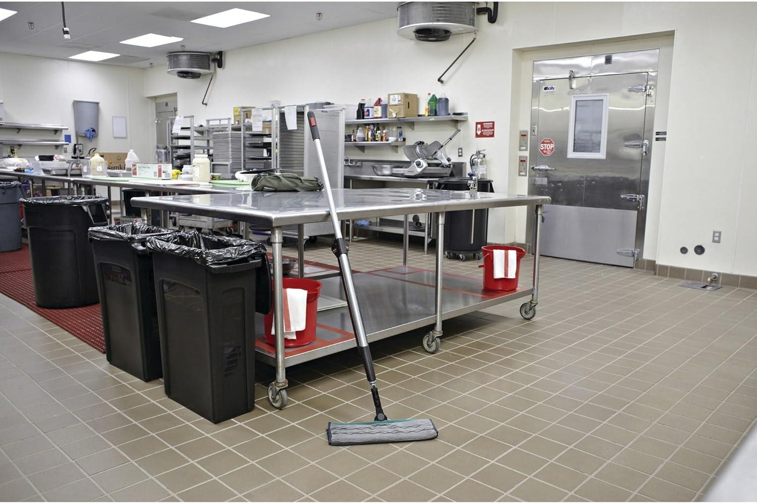 Pulse Microfiber Spray Mop System, 17" Wide Microfiber Head, 52" Black Plastic Handle