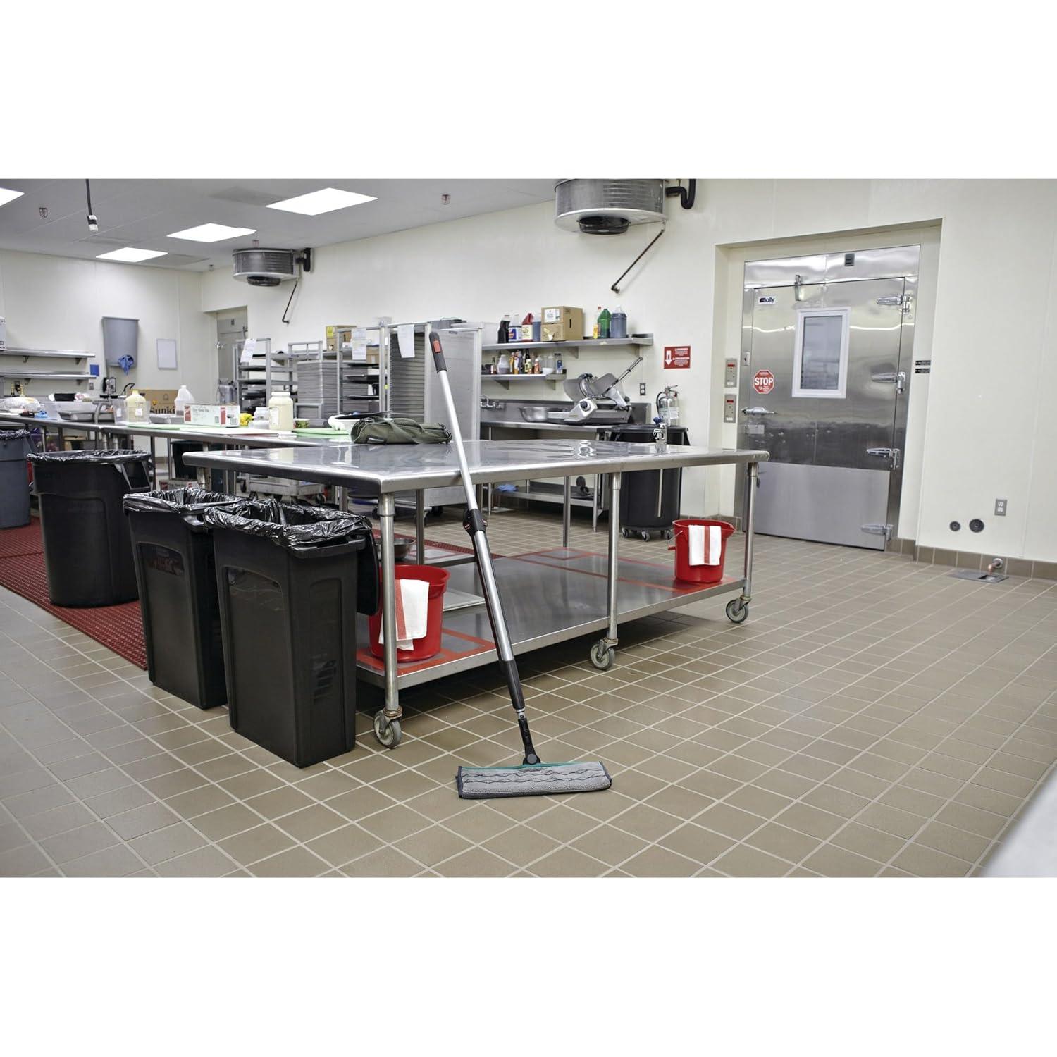 Pulse Microfiber Spray Mop System, 17" Wide Microfiber Head, 52" Black Plastic Handle