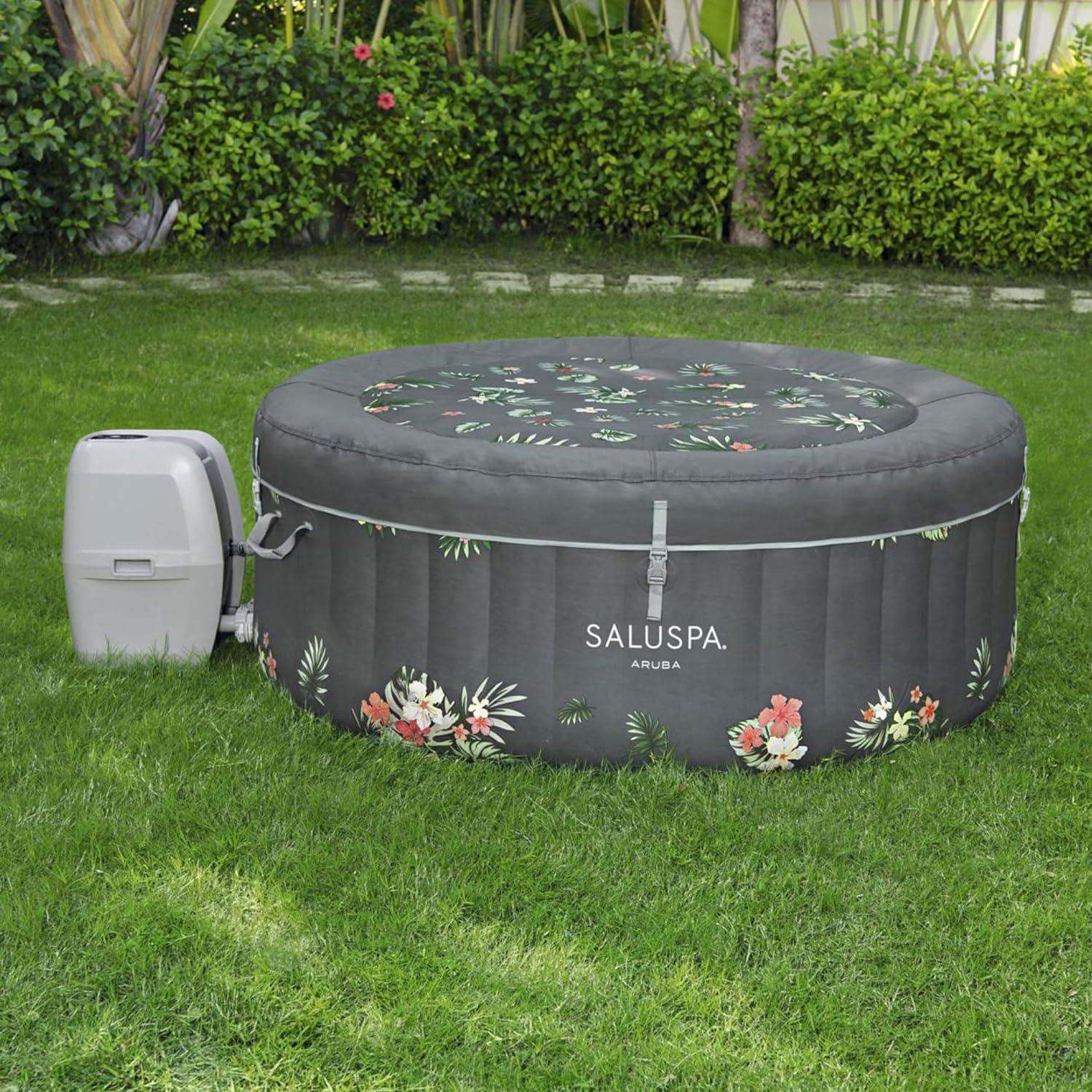 Bestway 3 Person - Person 110 - Jet Vinyl Round Inflatable Hot Tub in Gray