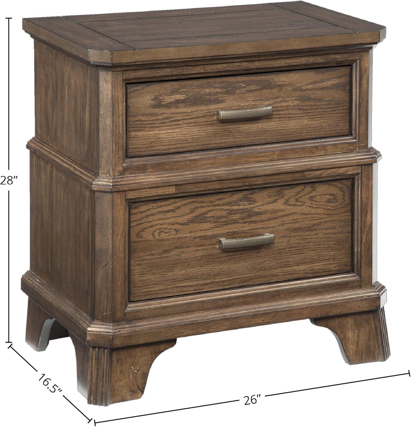 Intercon Furniture Telluride Bedroom 2-Drawer Wood Nightstand in Oak