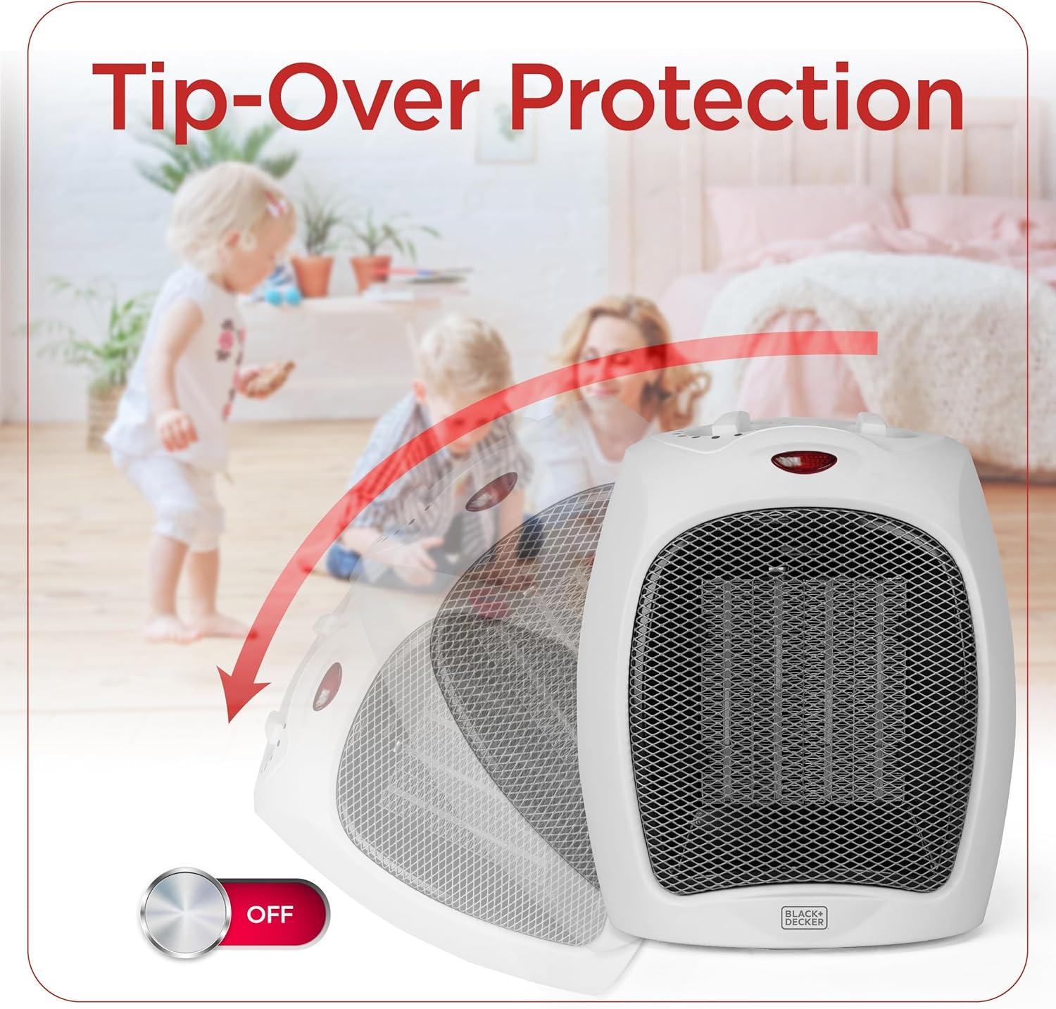 BLACK+DECKER Personal 1500 Watt Electric Fan Compact Heater with Manual Control