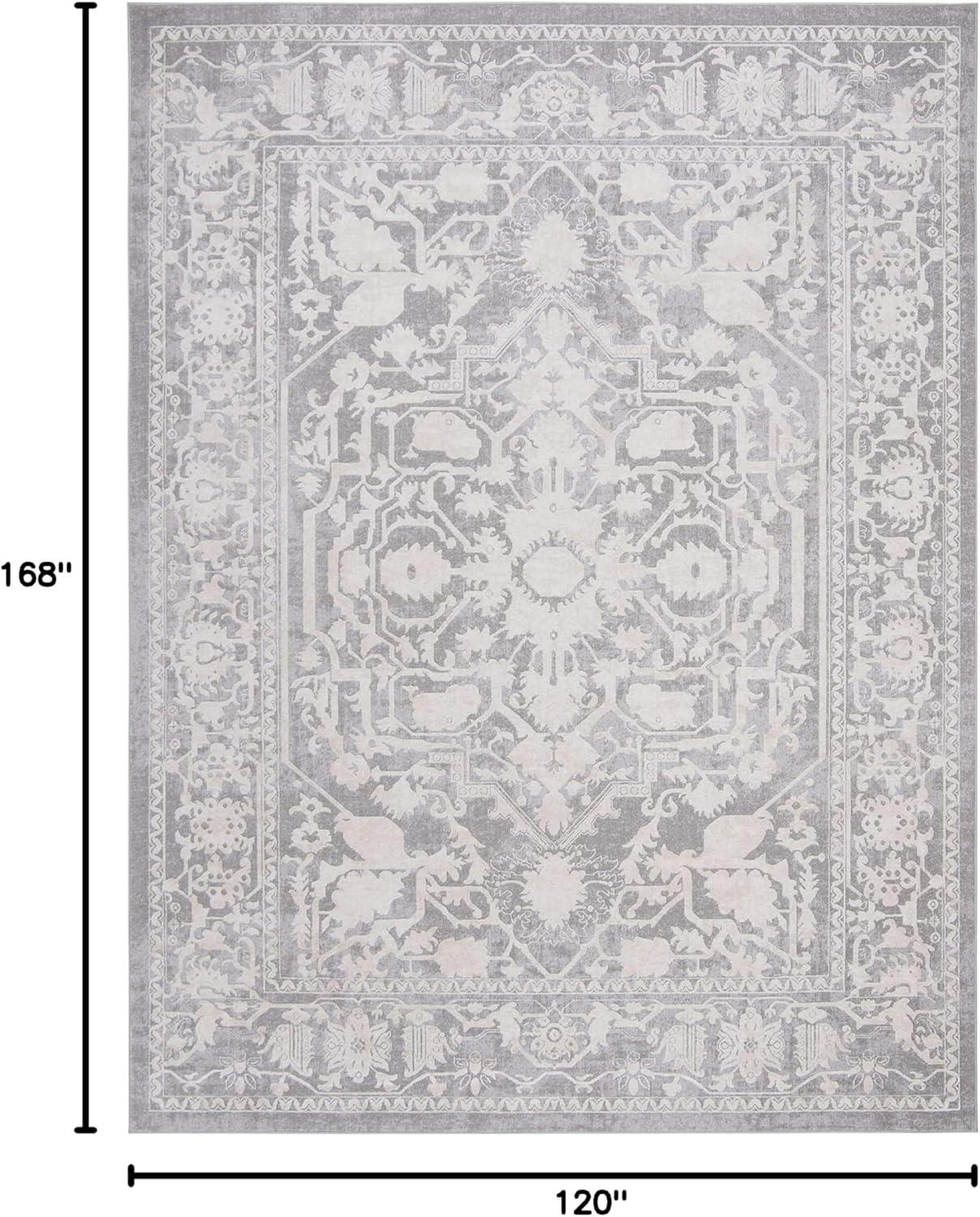 SAFAVIEH Reflection Sophia Traditional Area Rug, Light Grey/Cream, 10' x 14'