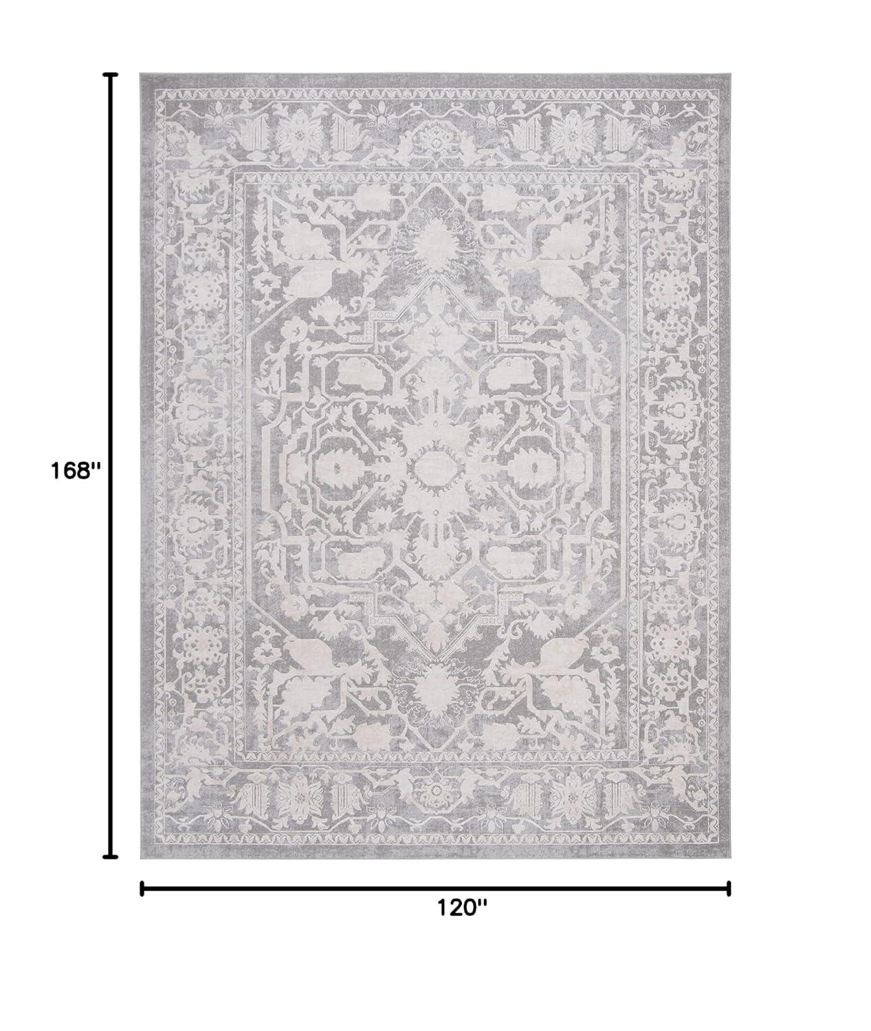 SAFAVIEH Reflection Sophia Traditional Area Rug, Light Grey/Cream, 10' x 14'