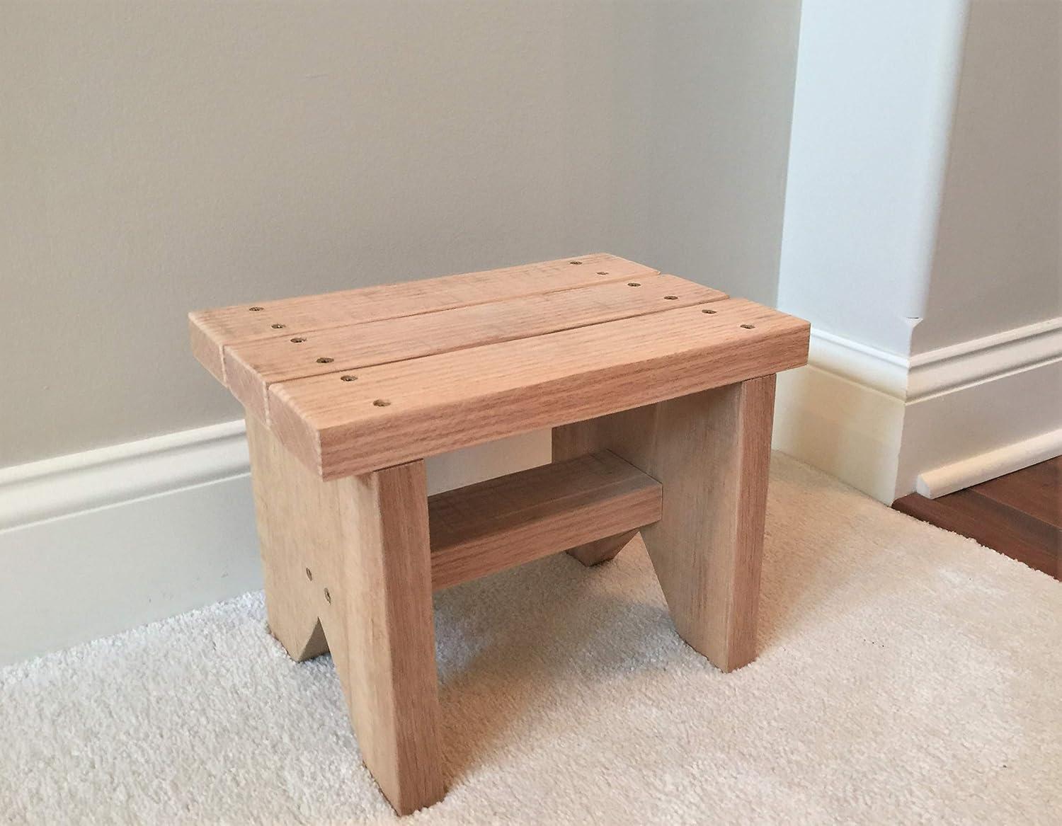 Classic Amish Reclaimed Wood Stool. Also Plant Stand, Home Décor Piece. Natural, Rustic, Solid. Handmade in USA. Step / Sitting / Footstool. 12 x 8.5 x 8"