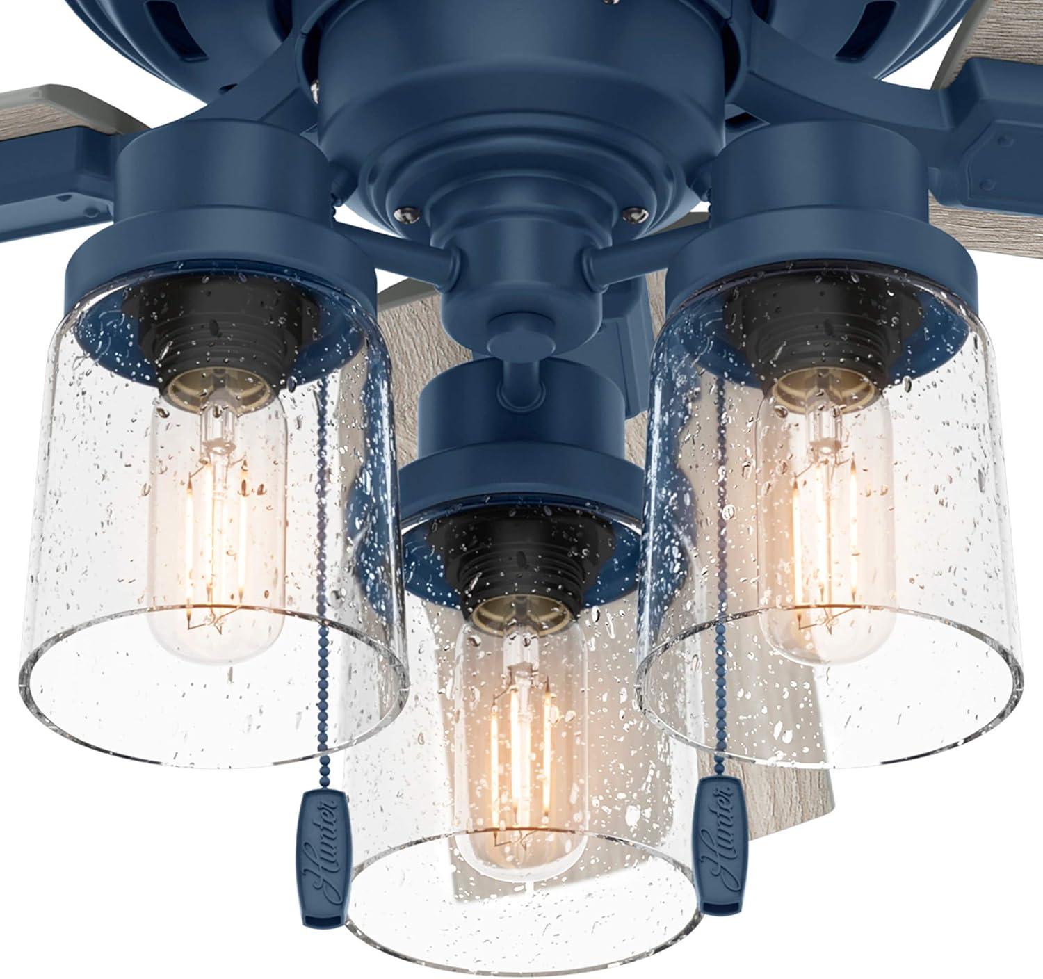 44" Hartland 5 - Blade Modern Farmhouse Indoor Ceiling Fan with Lights and Pull Chains