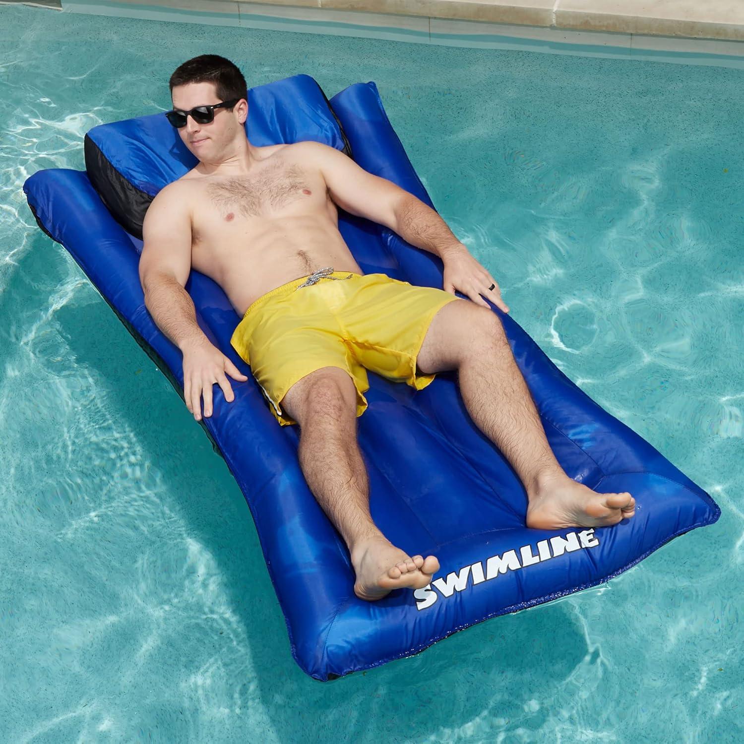 Swimline Ultimate Super-Sized Floating Mattress, Blue/Black