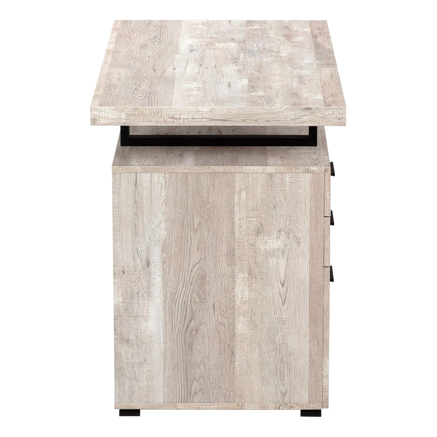 Monarch Specialties Computer Desk Home Office Laptop Left Right Set-Up Storage Drawers 48InchL Work Metal Laminate Beige Black Contemporary Modern