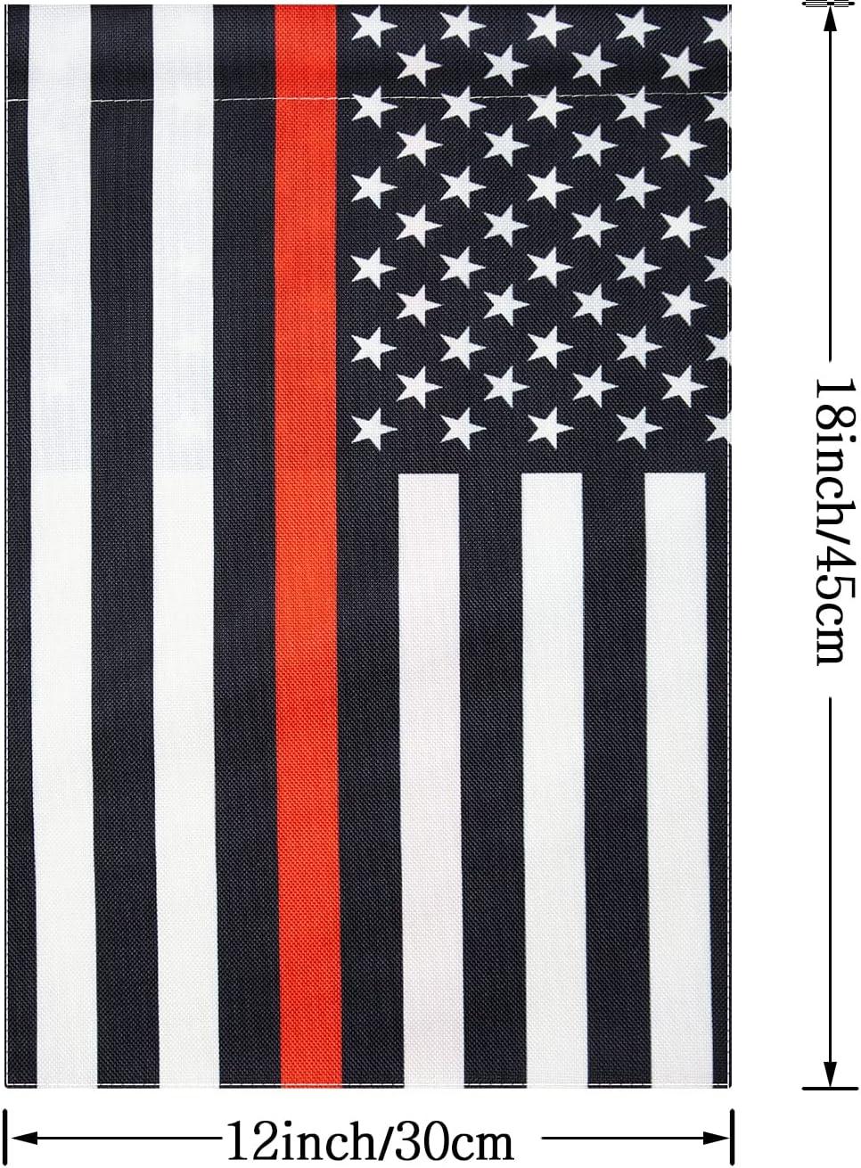 12x18 USA Thin Red Line Fire Department Flag 12'x18' sleeved sleeve garden pole