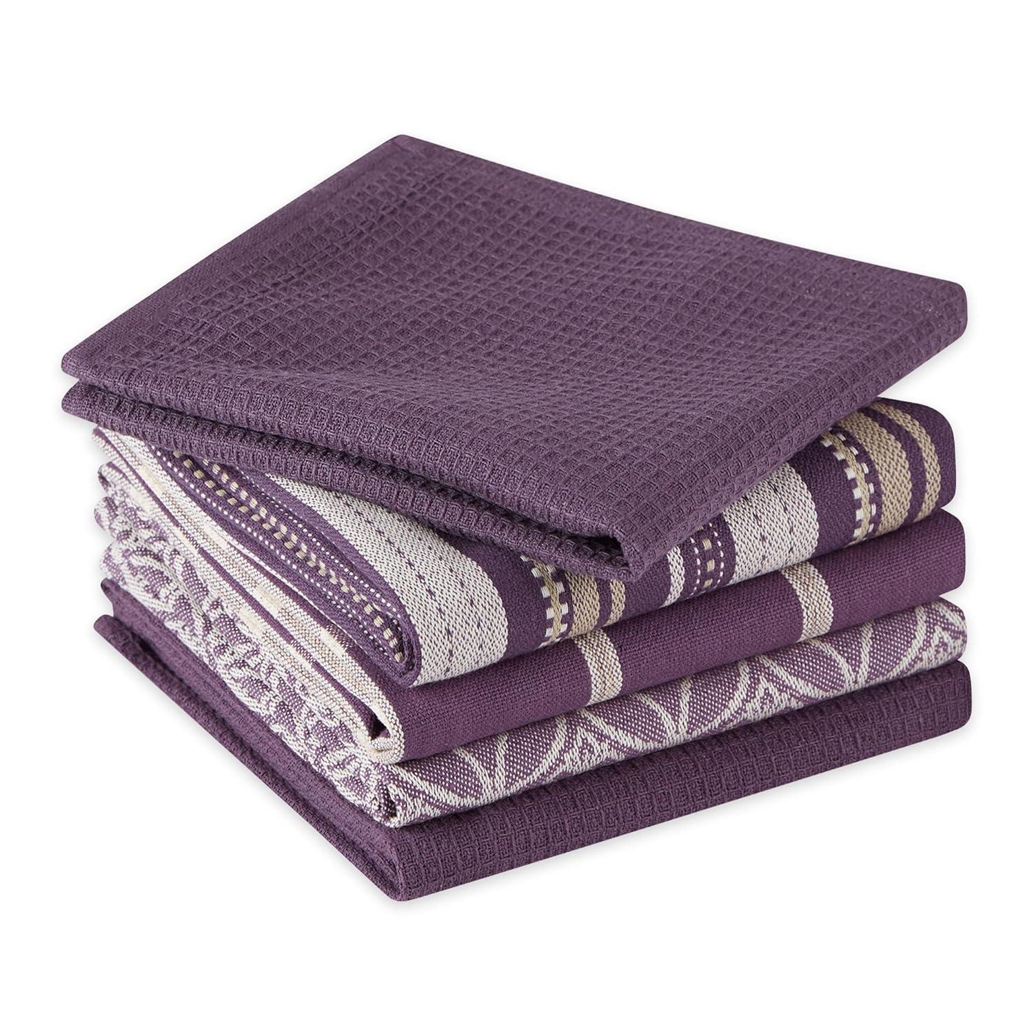 Design Imports  Eggplant Asst Dishtowel & Dishcloth Set/5