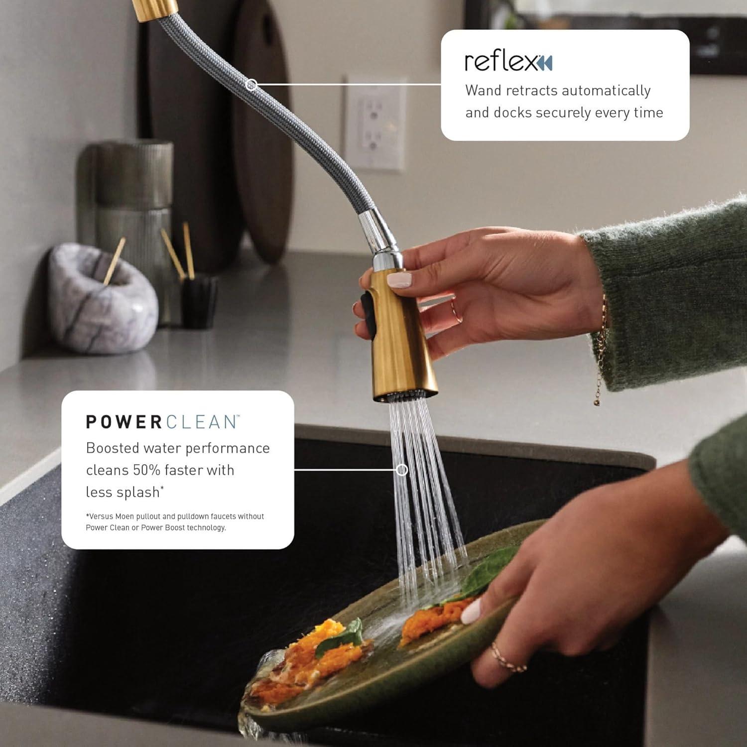 Moen Align One Handle Modern Kitchen Pulldown Faucet with Reflex and Power Clean Technology