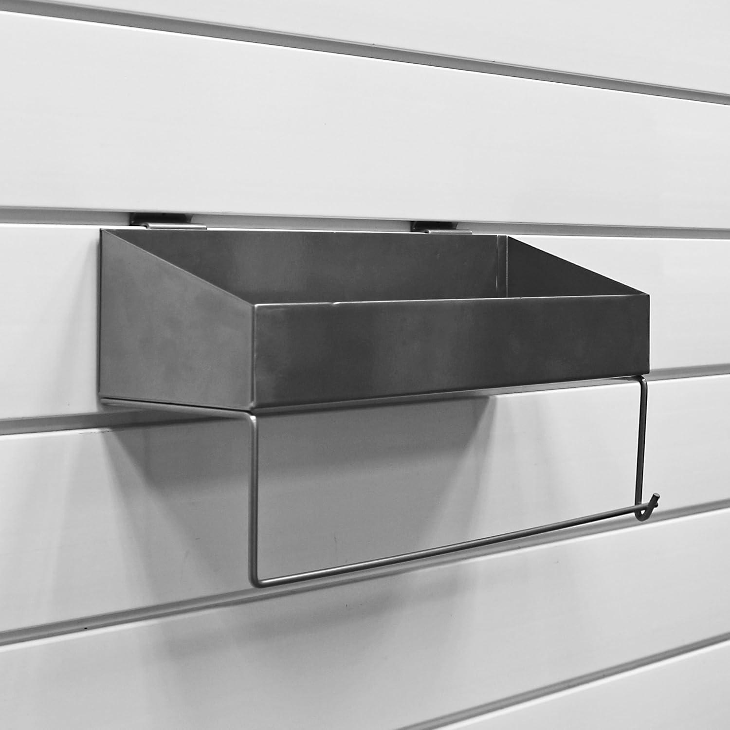 Paper Towel Holder Shelf Designed for PVC Slatwall, Silver