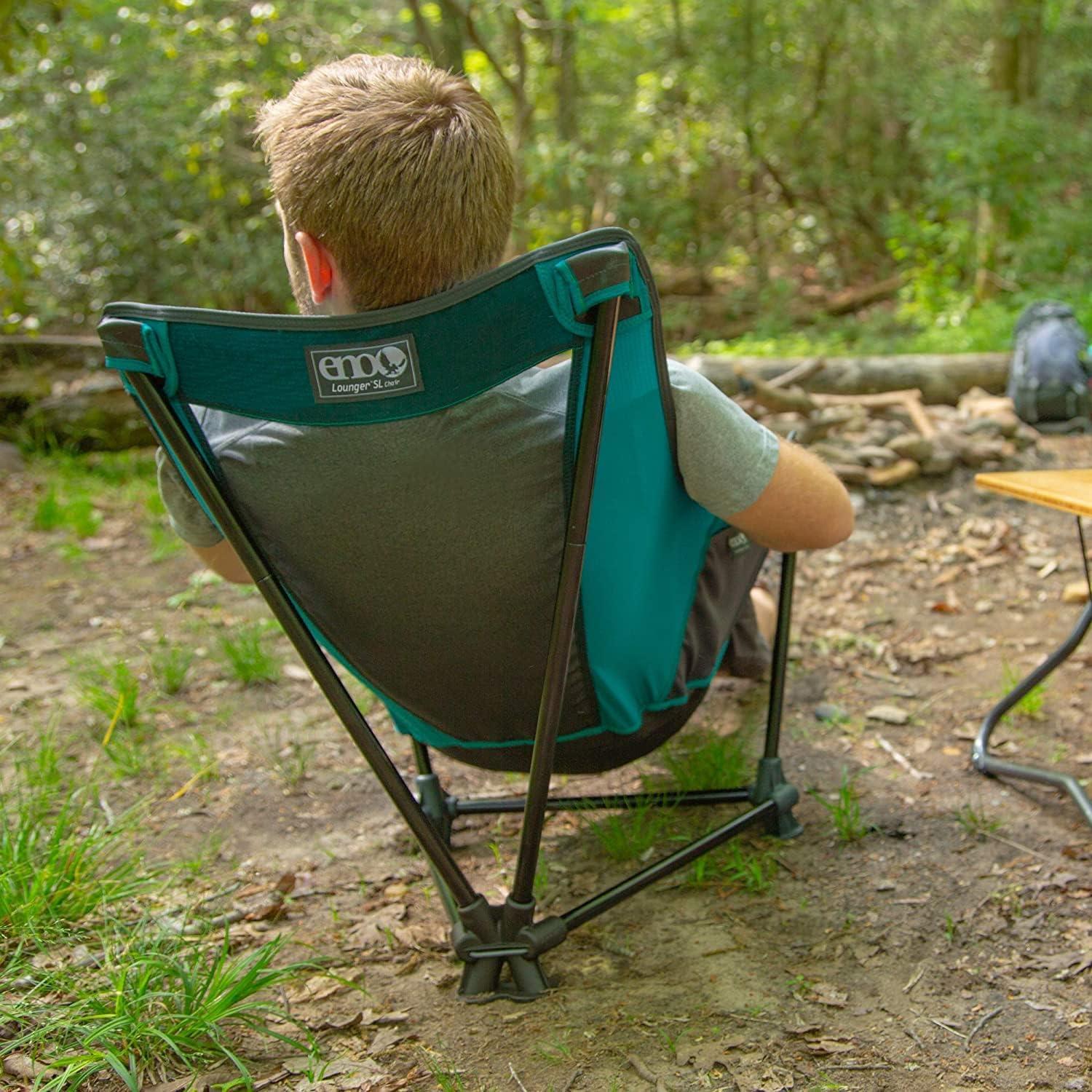 Olive Green Aluminum Frame Camping Lounger with Mesh Seat