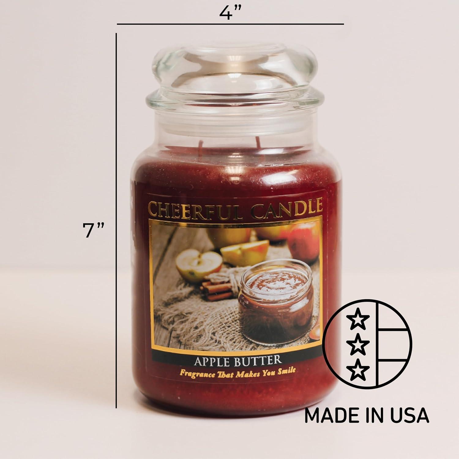 Cheerful Candle Apple Butter Scented Red Paraffin Jar