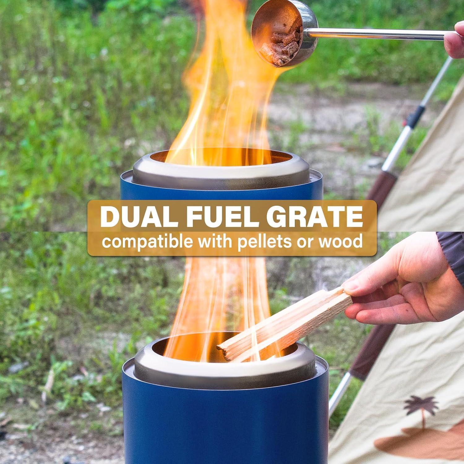 5.5inch Mini Fire Pit for Table, Small Tabletop Fire Pit , Outdoor Fire Pit Tabletop with Carry Bag,Stainless Steel, Blue