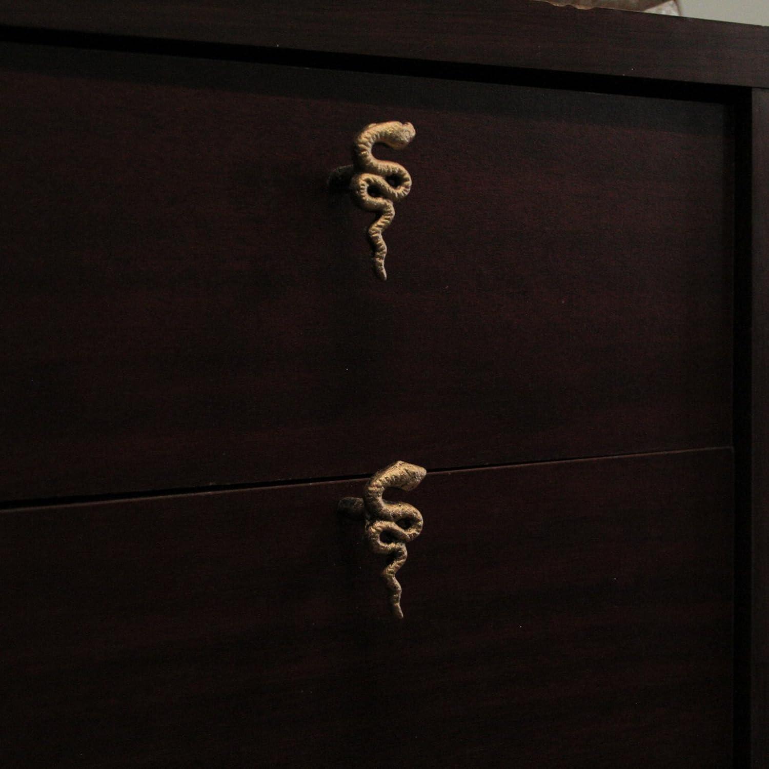 Zeckos Set of 6 Gold Gothic Snake Drawer Pulls - 2.25" x 1" - Cabinet Decor