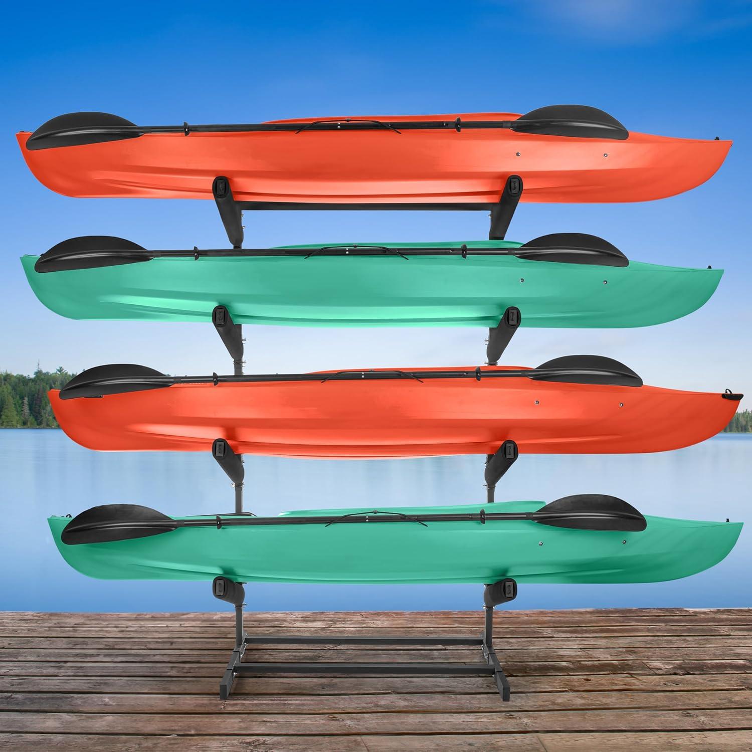 Rad Sportz 4-Level Freestanding Kayak Rack, Black