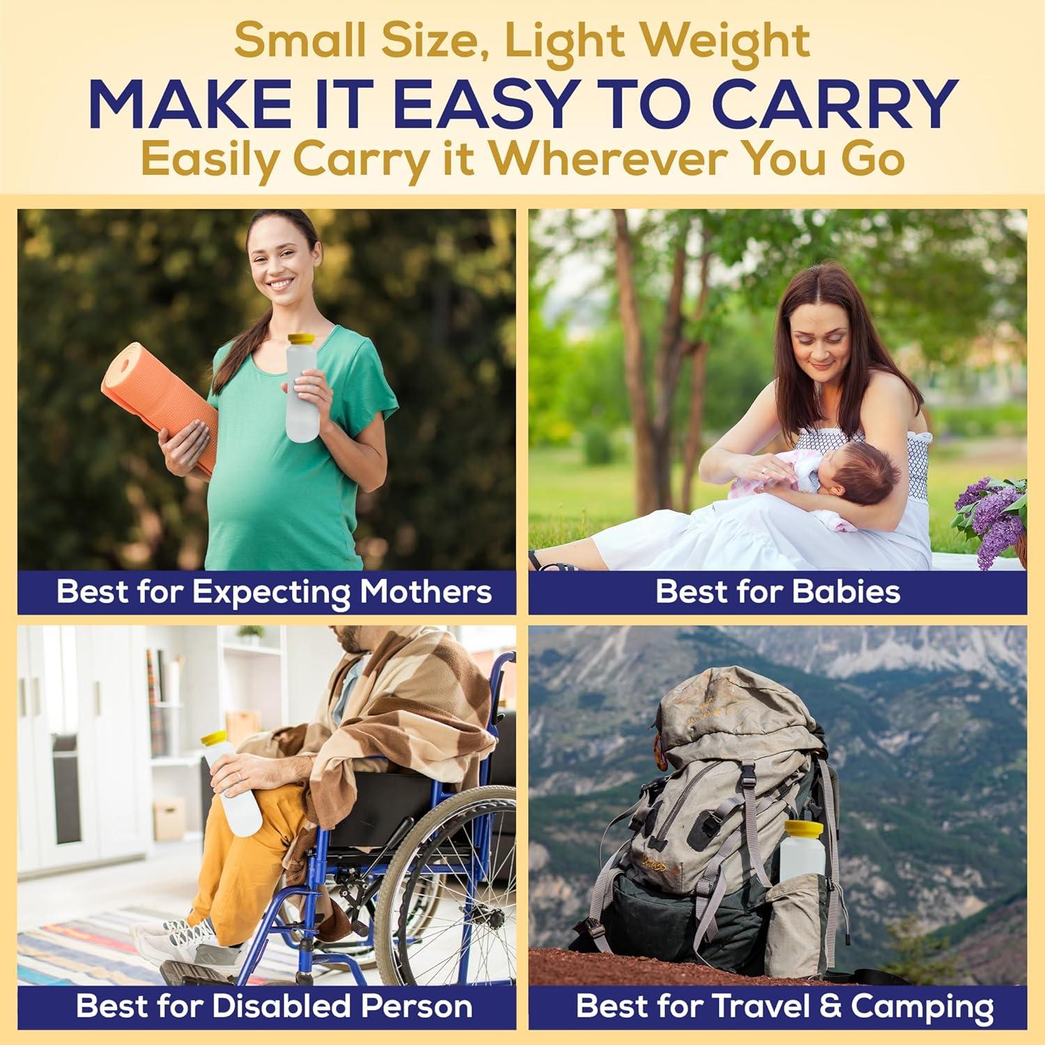 BIDET BUDDY® LuxeJet V2 Portable Bidet for Travel | 300ml/min Flow | 450mAh Battery | 350ML Bottle | IPX7 Waterproof | USB-C Charging | The New & Improved LuxeJet for 2025 with Soft Pressure