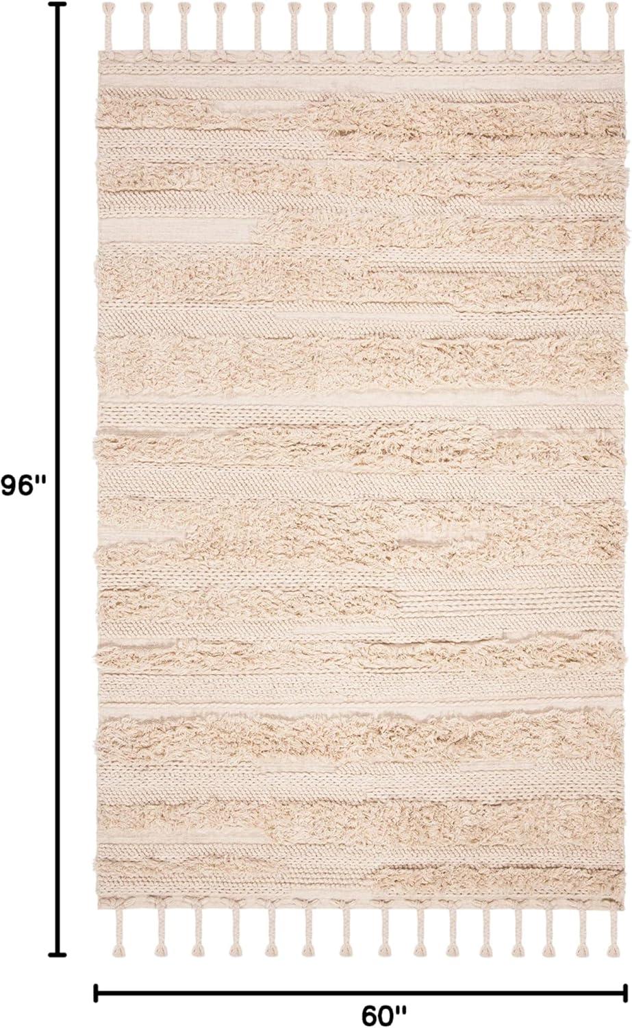 Casablanca CSB450 Hand Woven Indoor Area Rug - Beige - 5'x8' - Safavieh