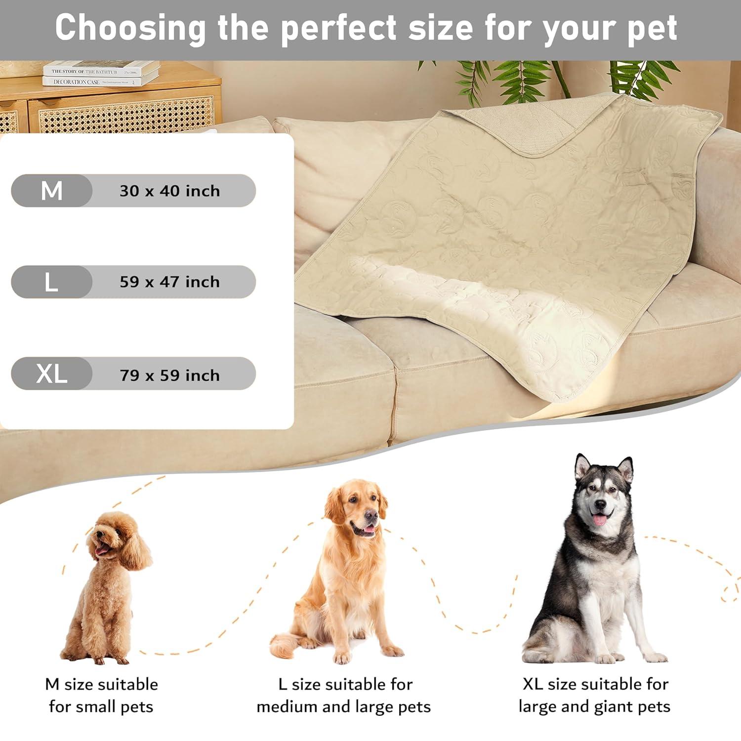 Kritter Planet Waterproof Dog Blanket for Couch, Washable Pet Couch Cover, Non-slip Bed Sofa Furniture Protector Mat for Dogs Cats
